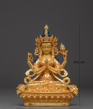Handcrafted Statue of Chenrezig | Tibetan Bodhisattva of Compassion