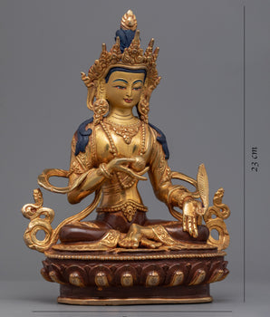 Gold Gilded Statue For Ksitigarbha Bodhisattva Mantra | Religious Statue for Mantra Practitioner