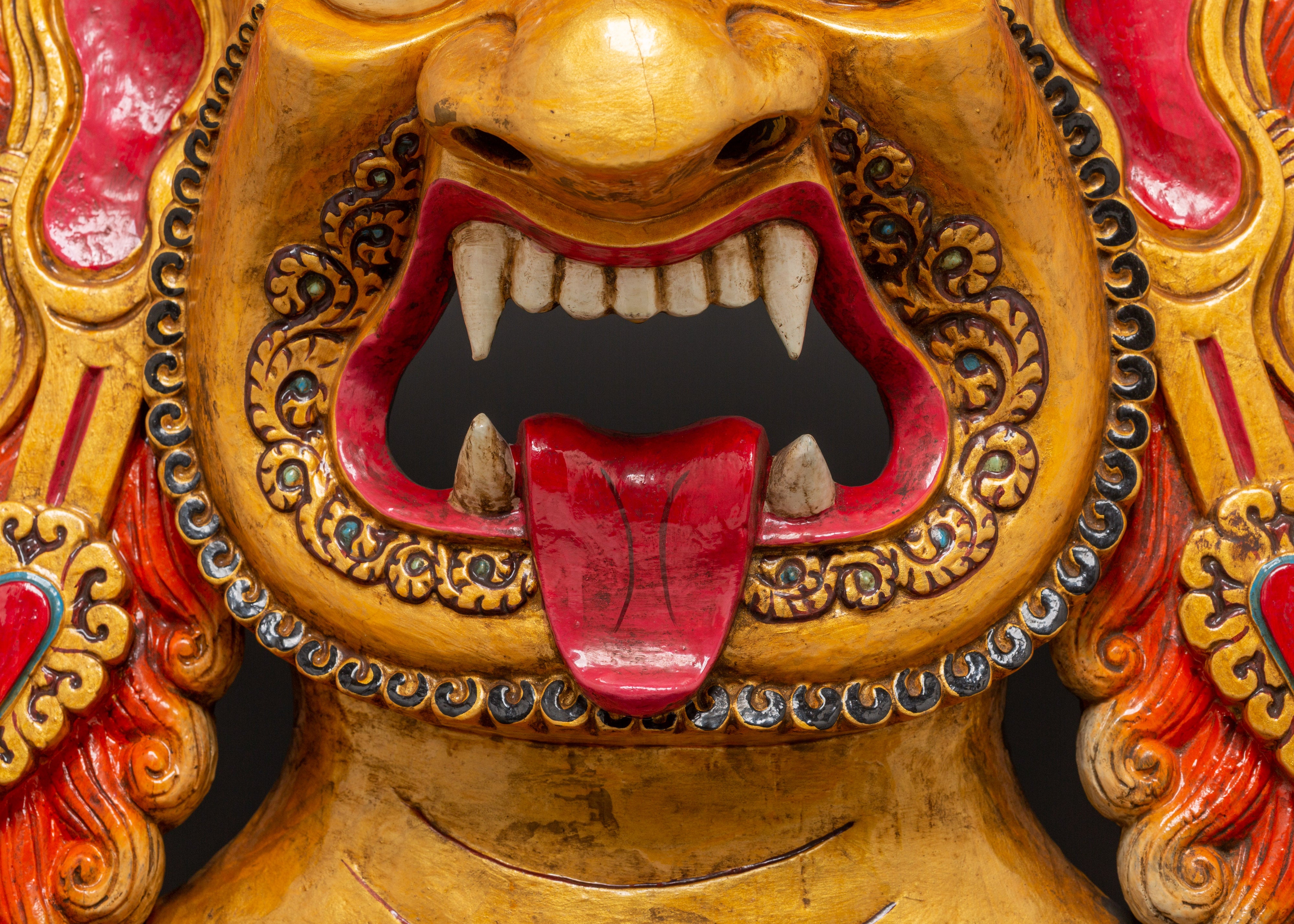 Vajrakilaya Wall Hanging Mask in Hand-Carved Wood | Wrathful Deity Decor