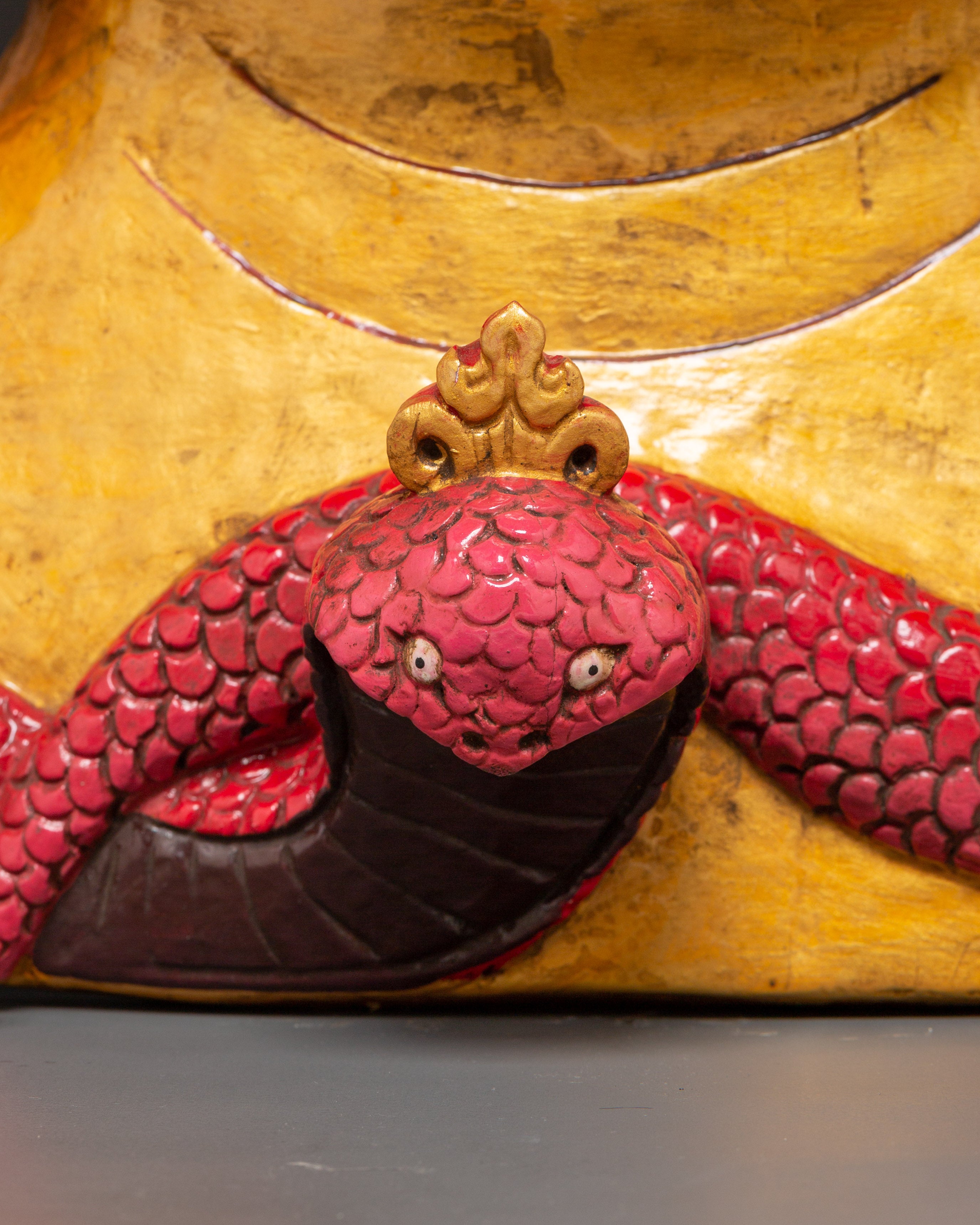 Vajrakilaya Wall Hanging Mask in Hand-Carved Wood | Wrathful Deity Decor