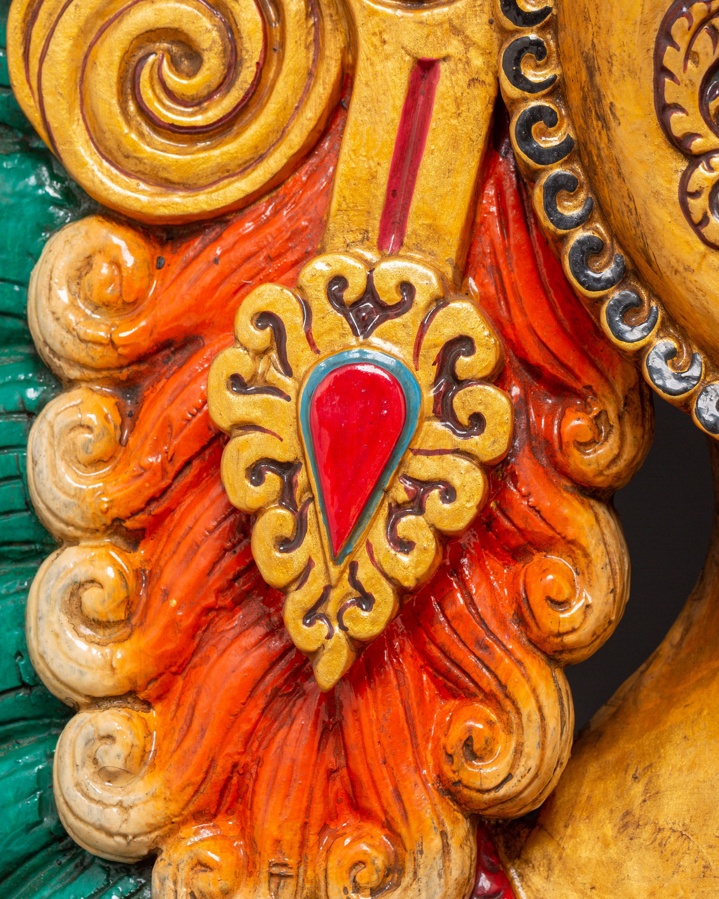 Vajrakilaya Wall Hanging Mask in Hand-Carved Wood | Wrathful Deity Decor