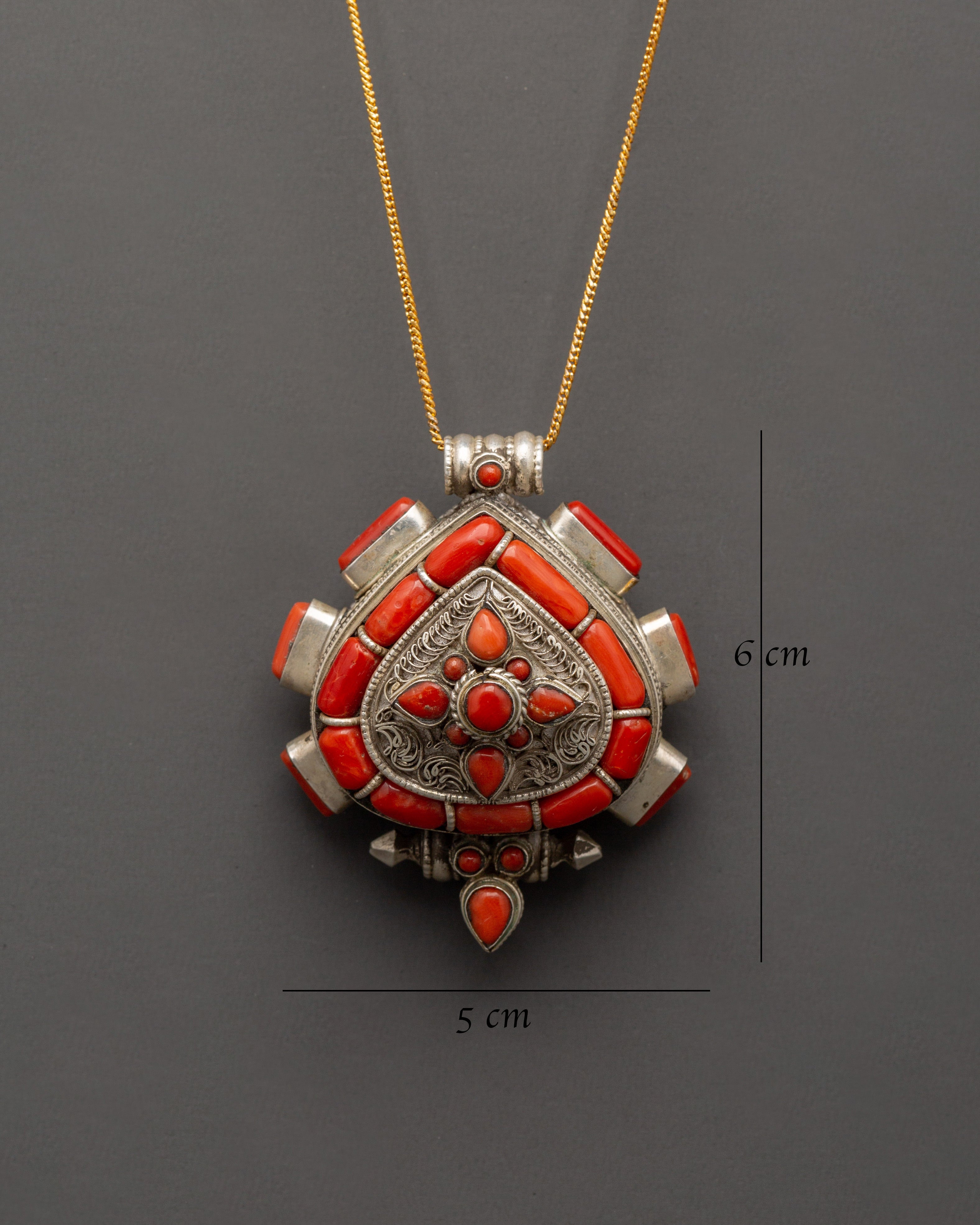 Handcrafted Tibetan Ghau Amulet Locket | Ethnic Silver Necklace