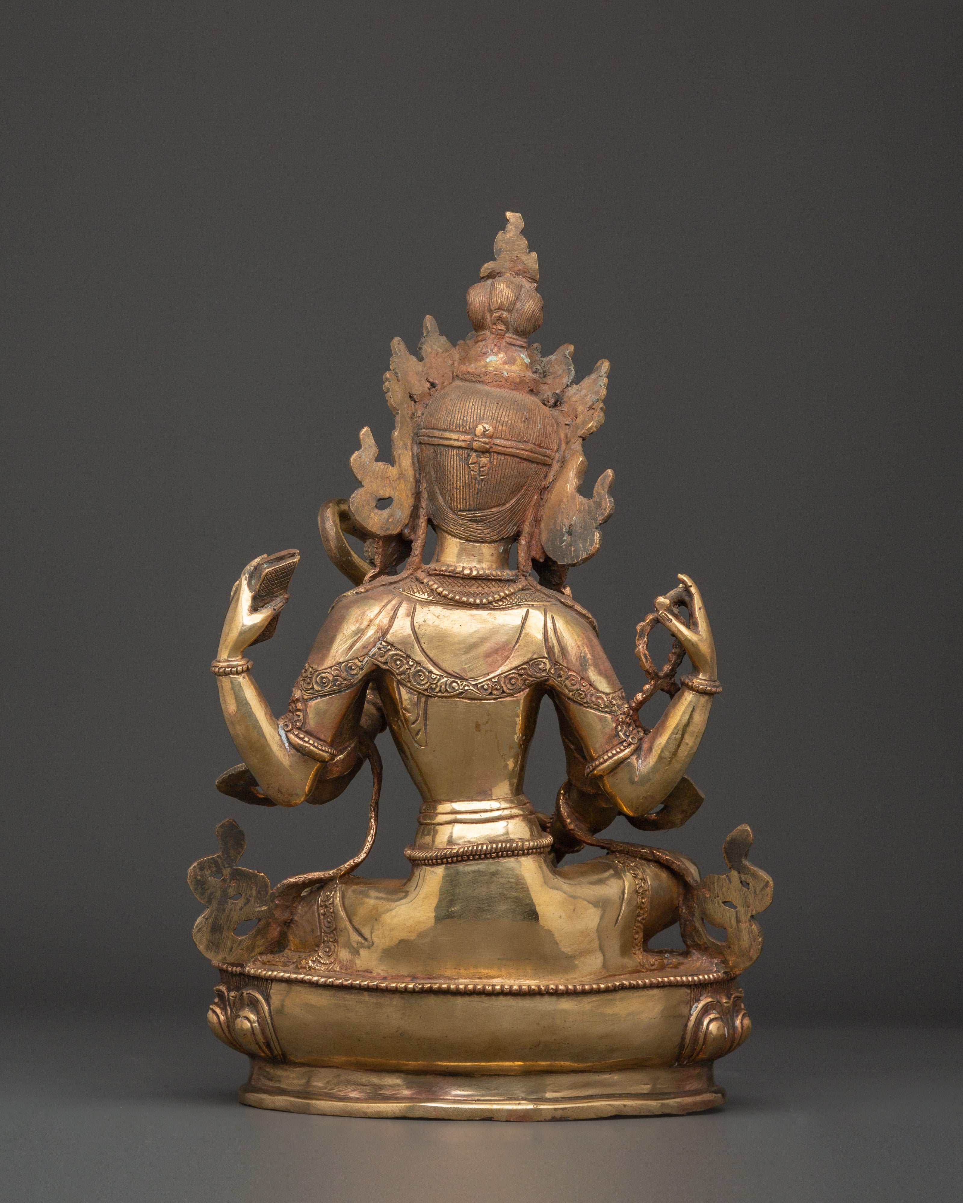 Saraswati Goddess Statue in Copper | Wisdom Deity Sculpture