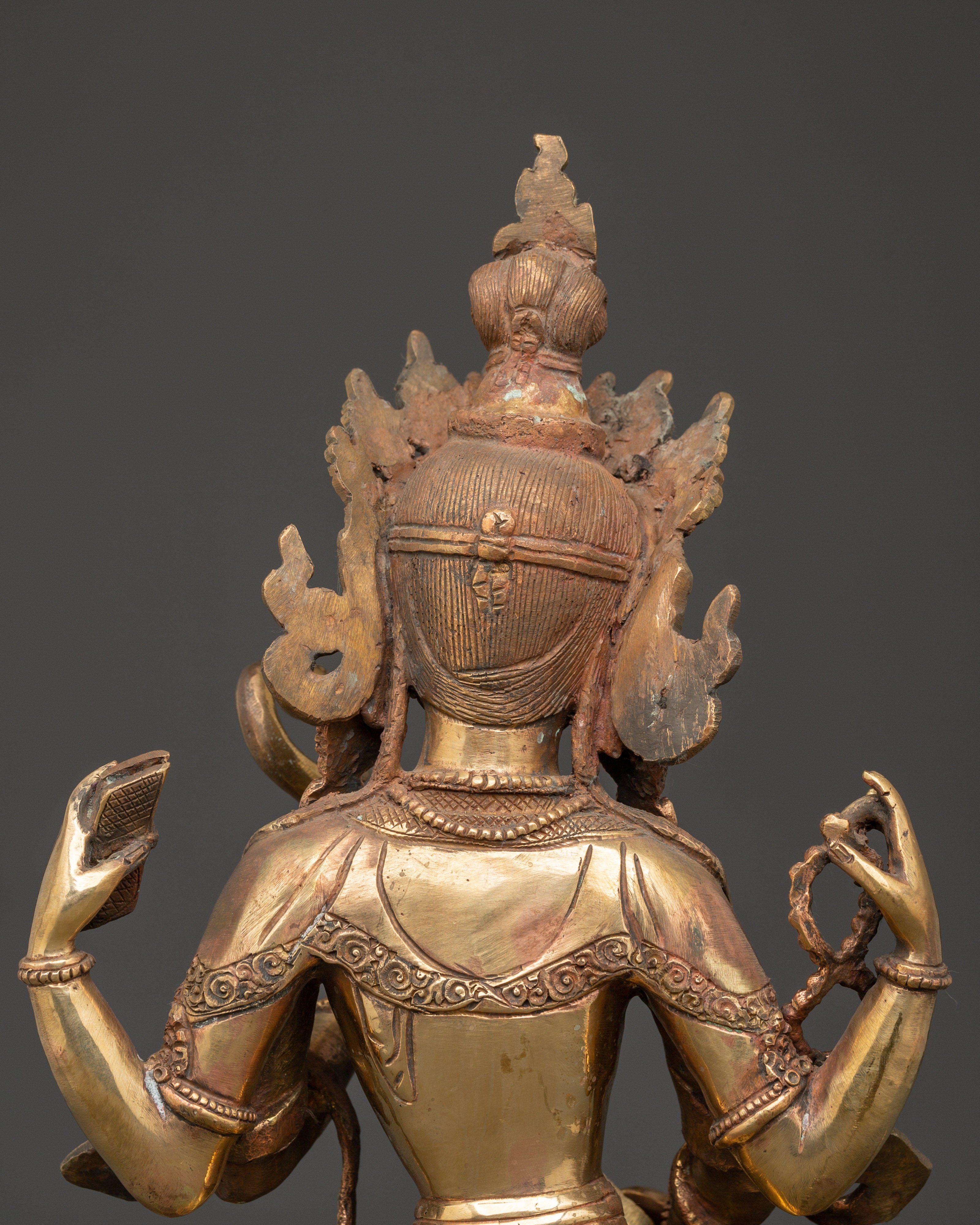 Saraswati Goddess Statue in Copper | Wisdom Deity Sculpture