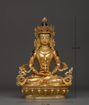 Amitayus Longevity Deity Statue | Tibetan Altar Decor for Vitality, Blessings & Meditation
