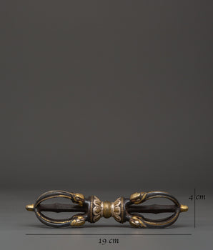 Silver Inlaid Tibetan Vajra | Handcrafted Ritual Scepter for Meditation