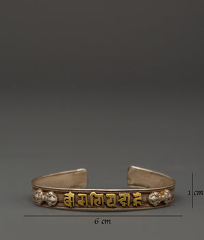 Tibetan Sterling Silver Bracelet | Spiritual Protection Jewelry