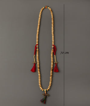 Tibetan Mala Beads with Bronze Vajra | 108 Bead Prayer Necklace