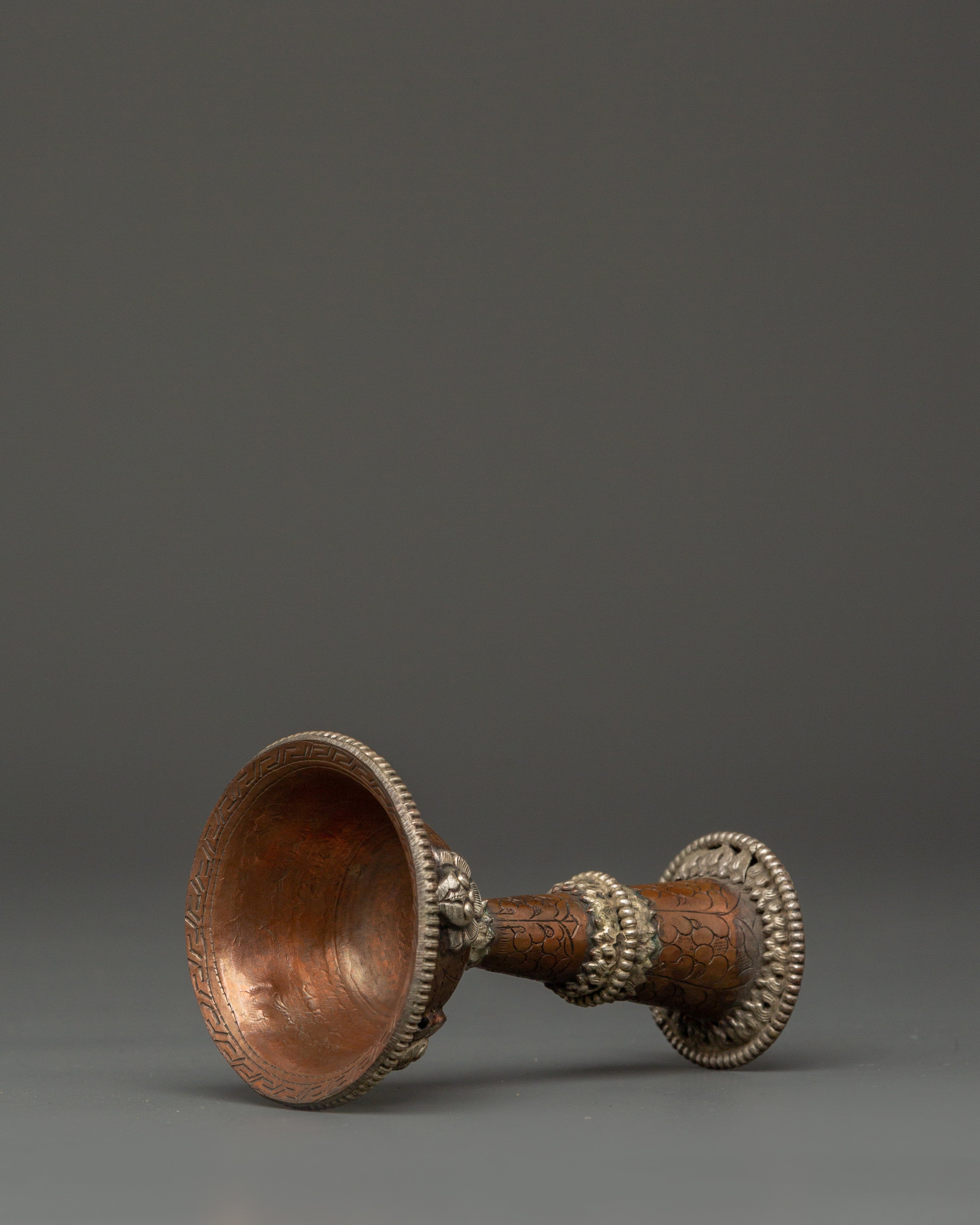 Tibetan Silver Plated Serkyem Set | Handcrafted Buddhist Offering Bowl