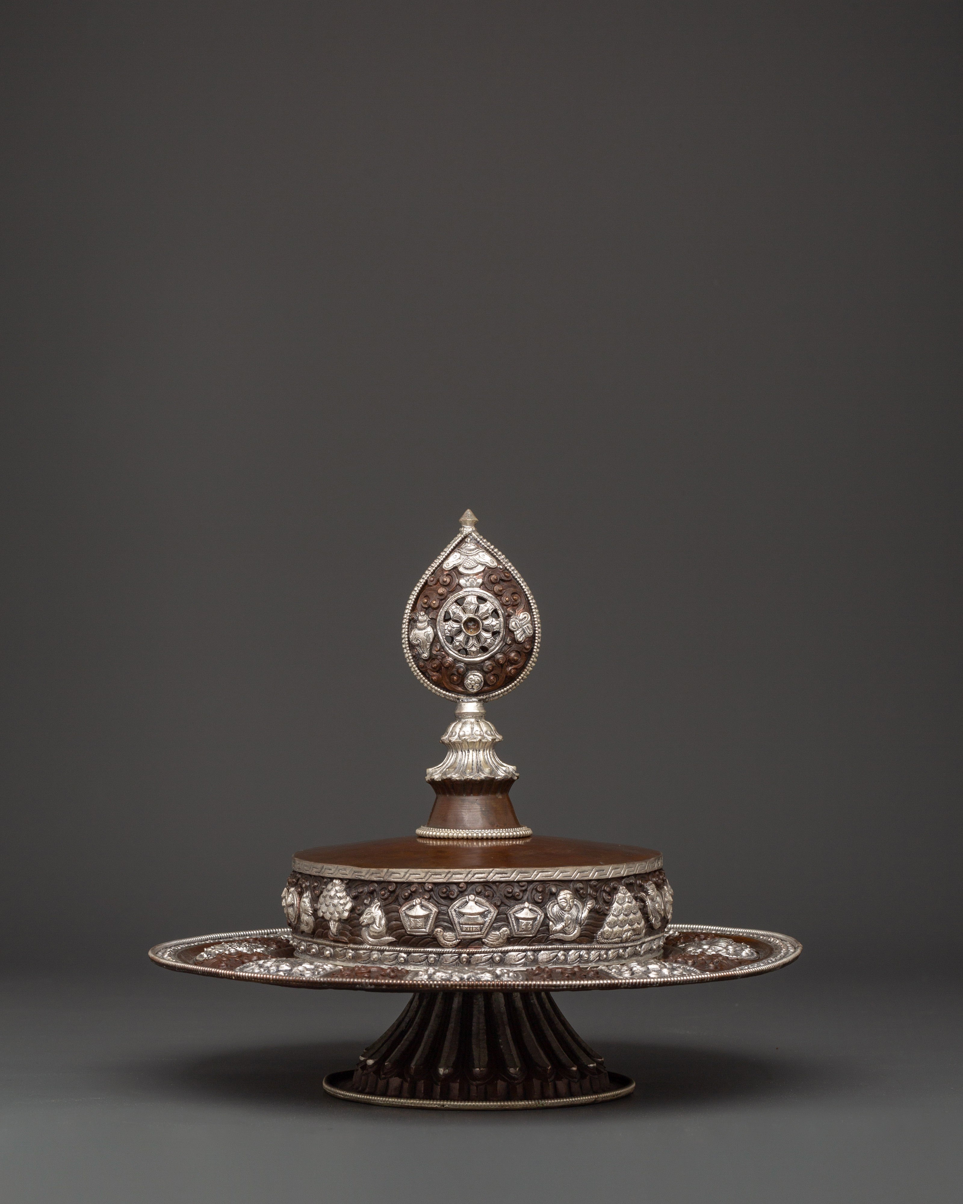Tibetan Mandala Copper Sculpture | Handcrafted Sacred Spiritual Decor