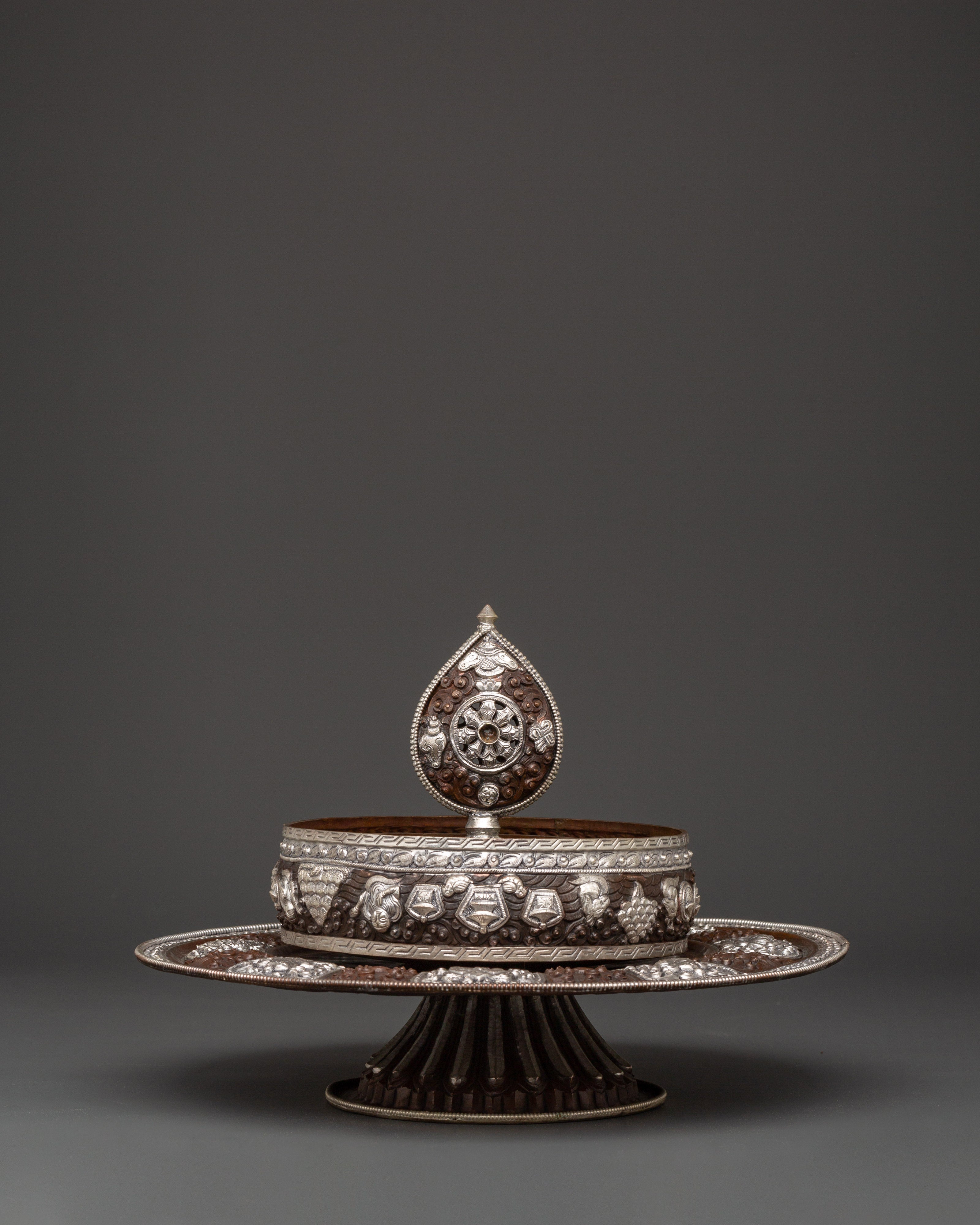 Tibetan Mandala Copper Sculpture | Handcrafted Sacred Spiritual Decor