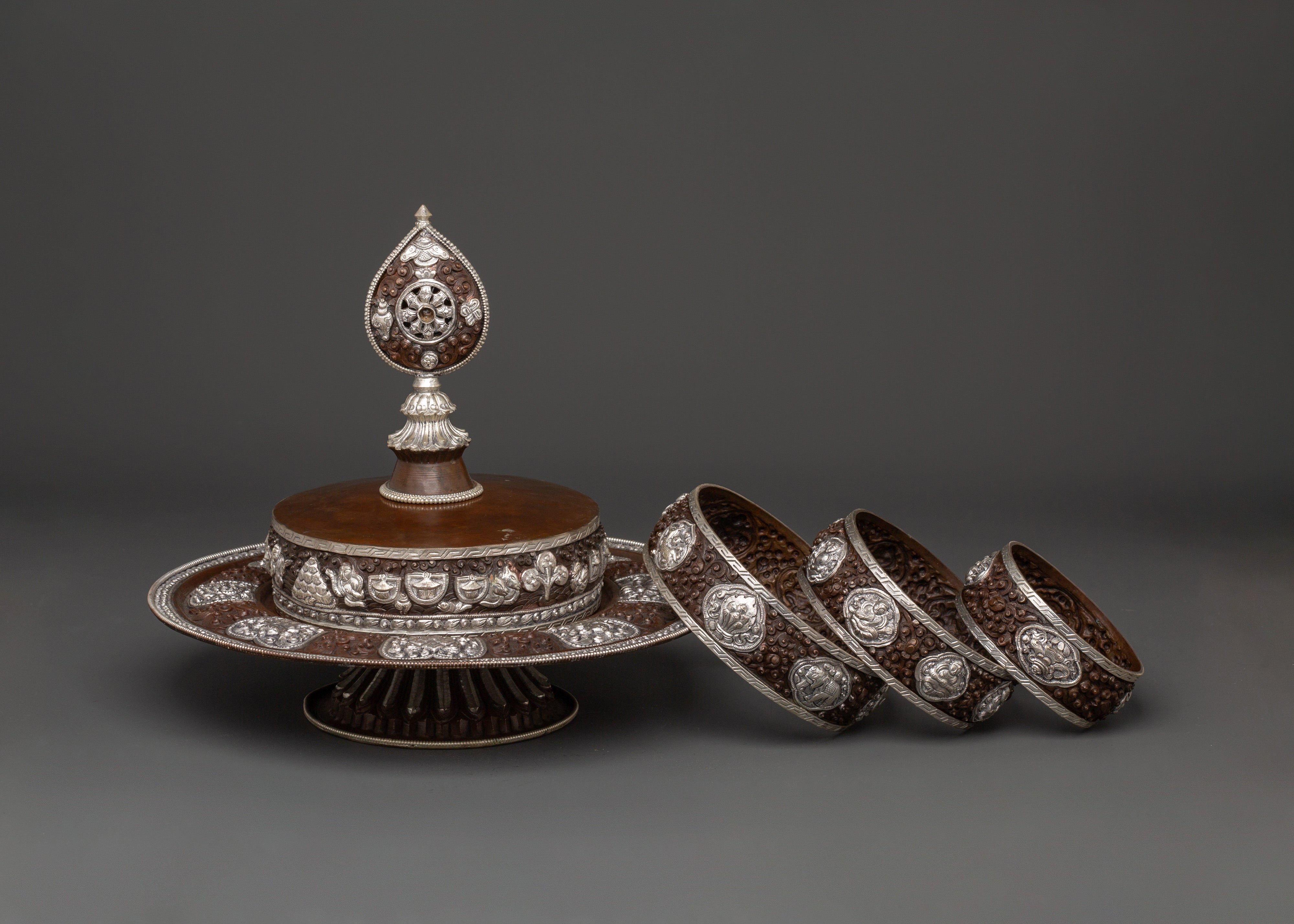 Tibetan Mandala Copper Sculpture | Handcrafted Sacred Spiritual Decor