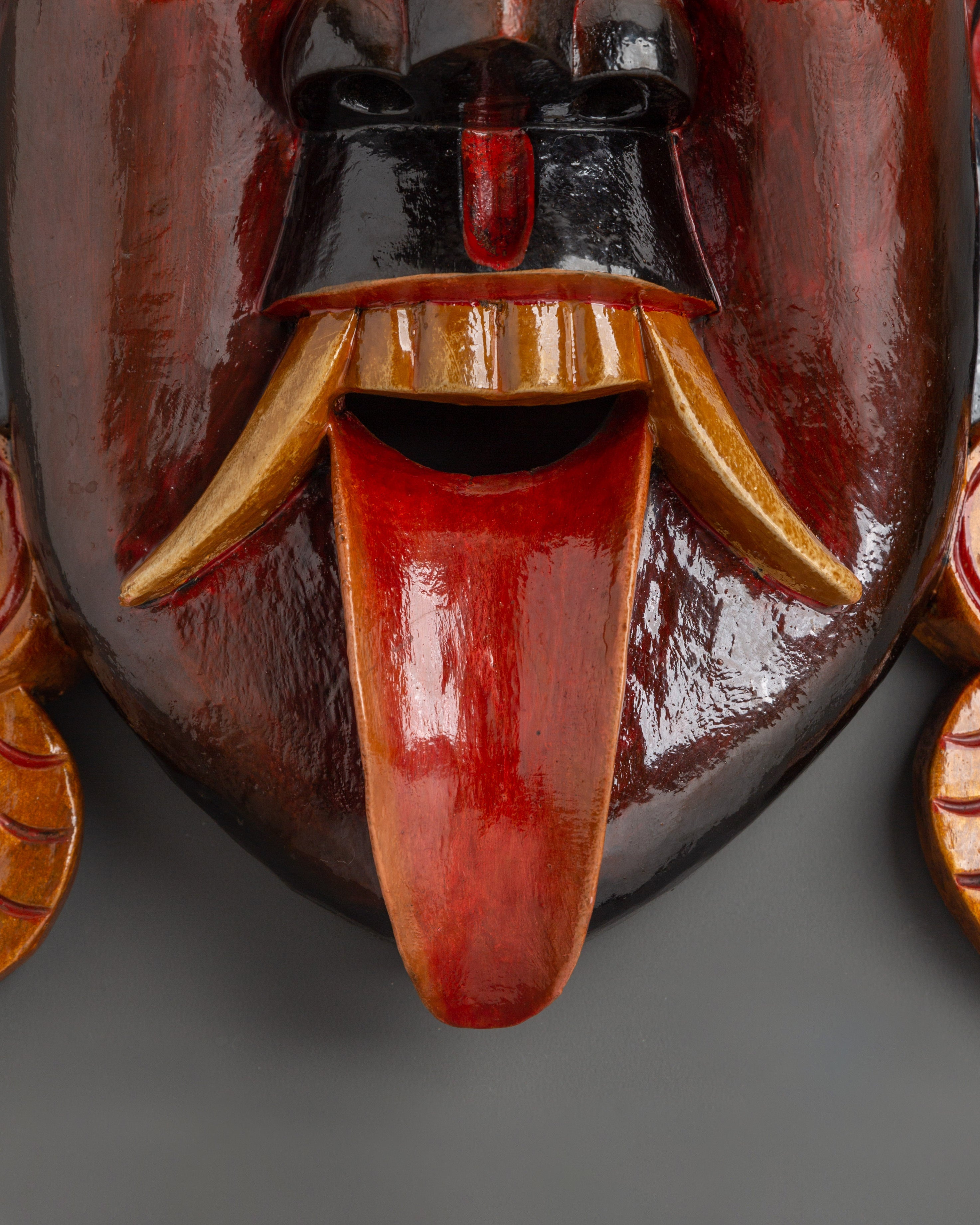 Kali Mask Wall Hanging | Handcarved Fierce Goddess Wall Art