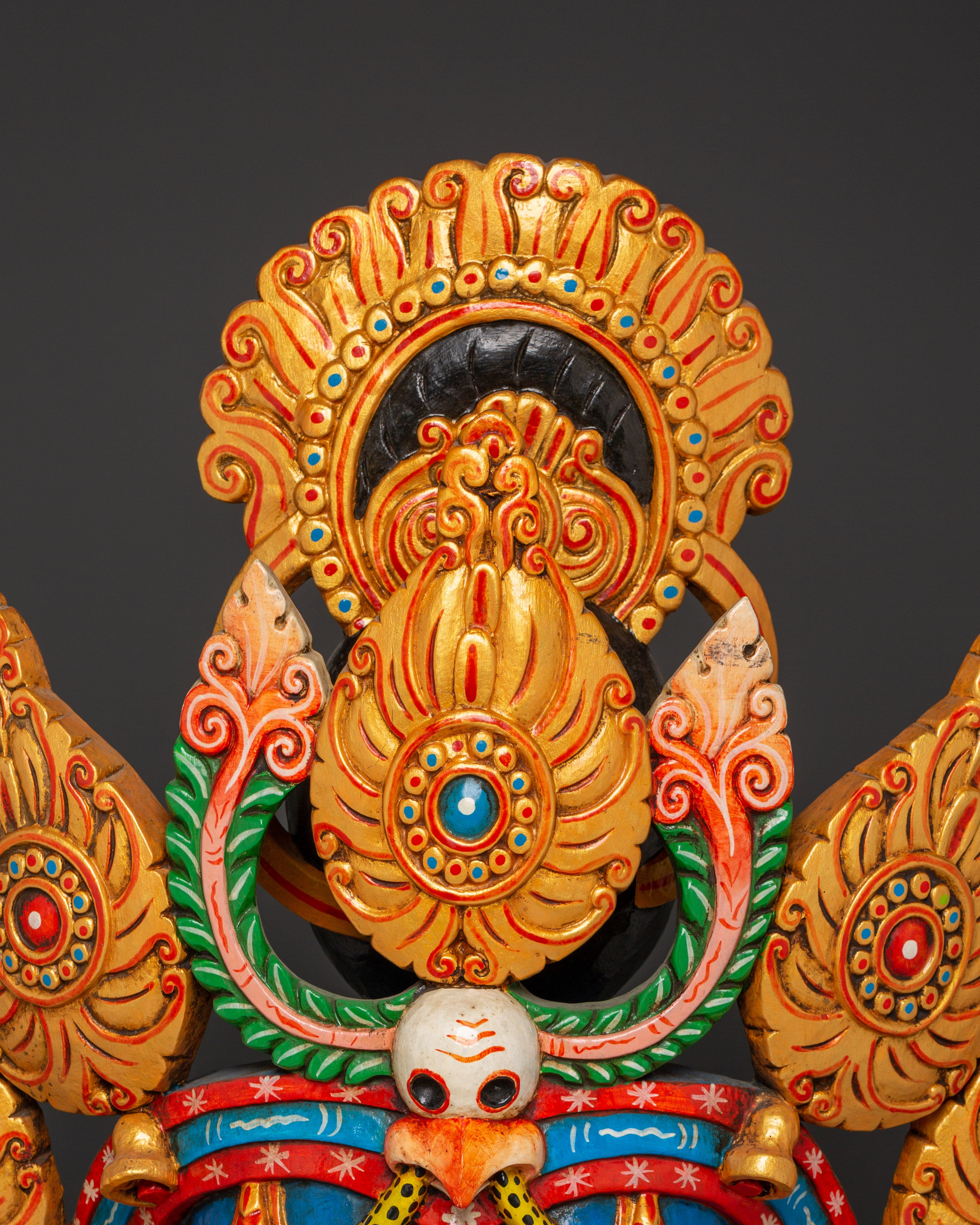 Wall Hindu Elephant God Wall Hanging | Handcarved Wooden Ganesha