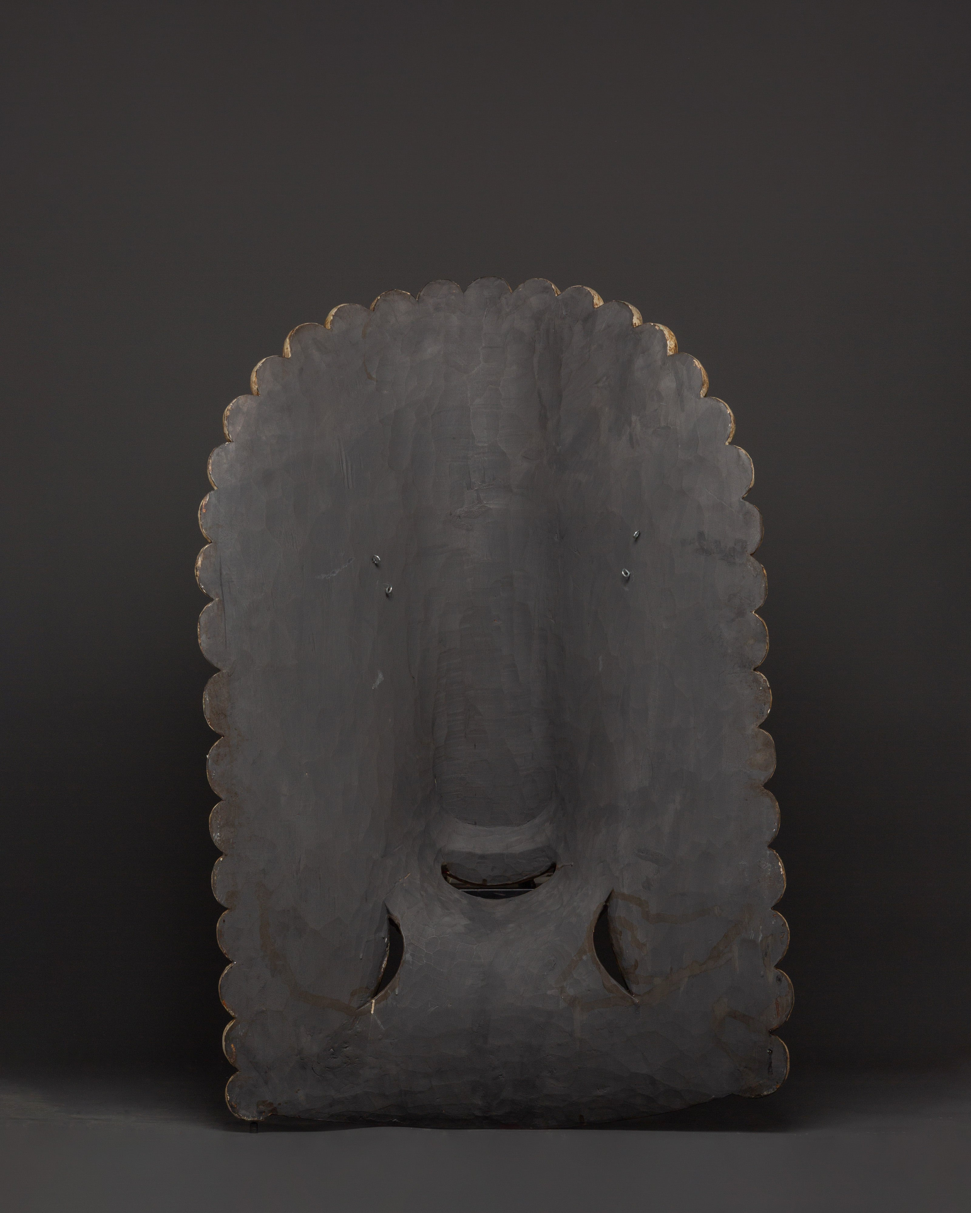 Tibetan Protector Deity Wall Hanging | Handcarved Mahakala Mask