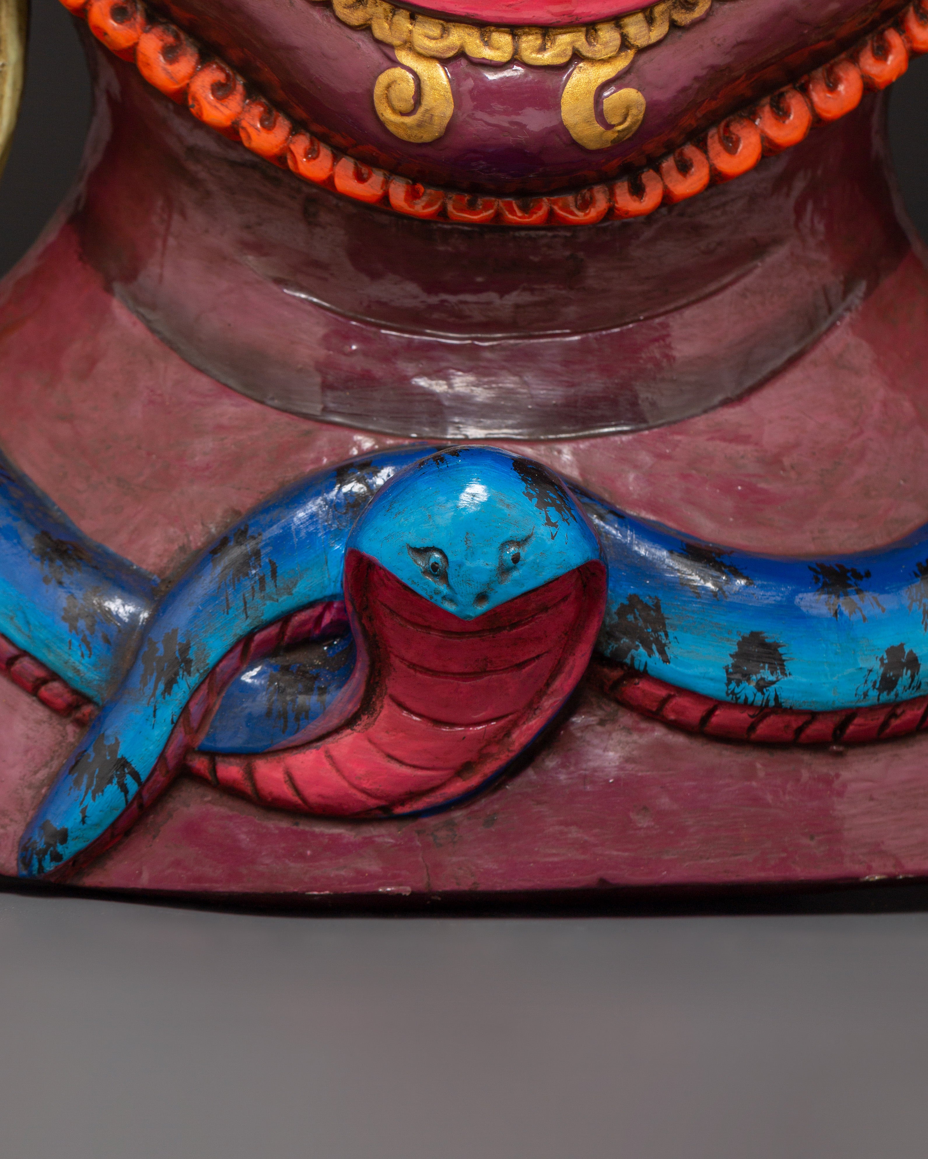Tibetan Protector Deity Wall Hanging | Handcarved Mahakala Mask