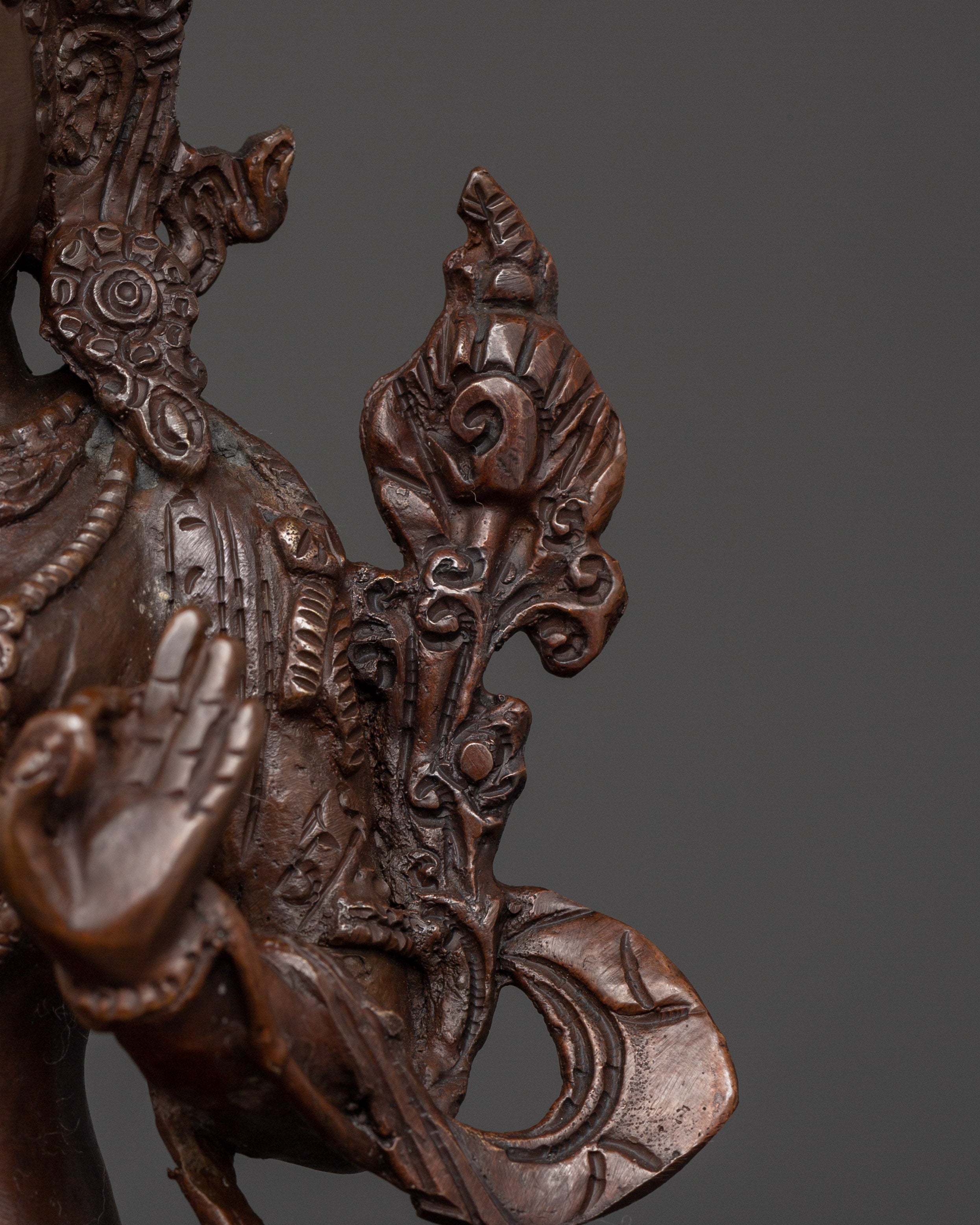 Handmade Buddhist White Tara Sculpture | Copper Tibetan Deity Figurine