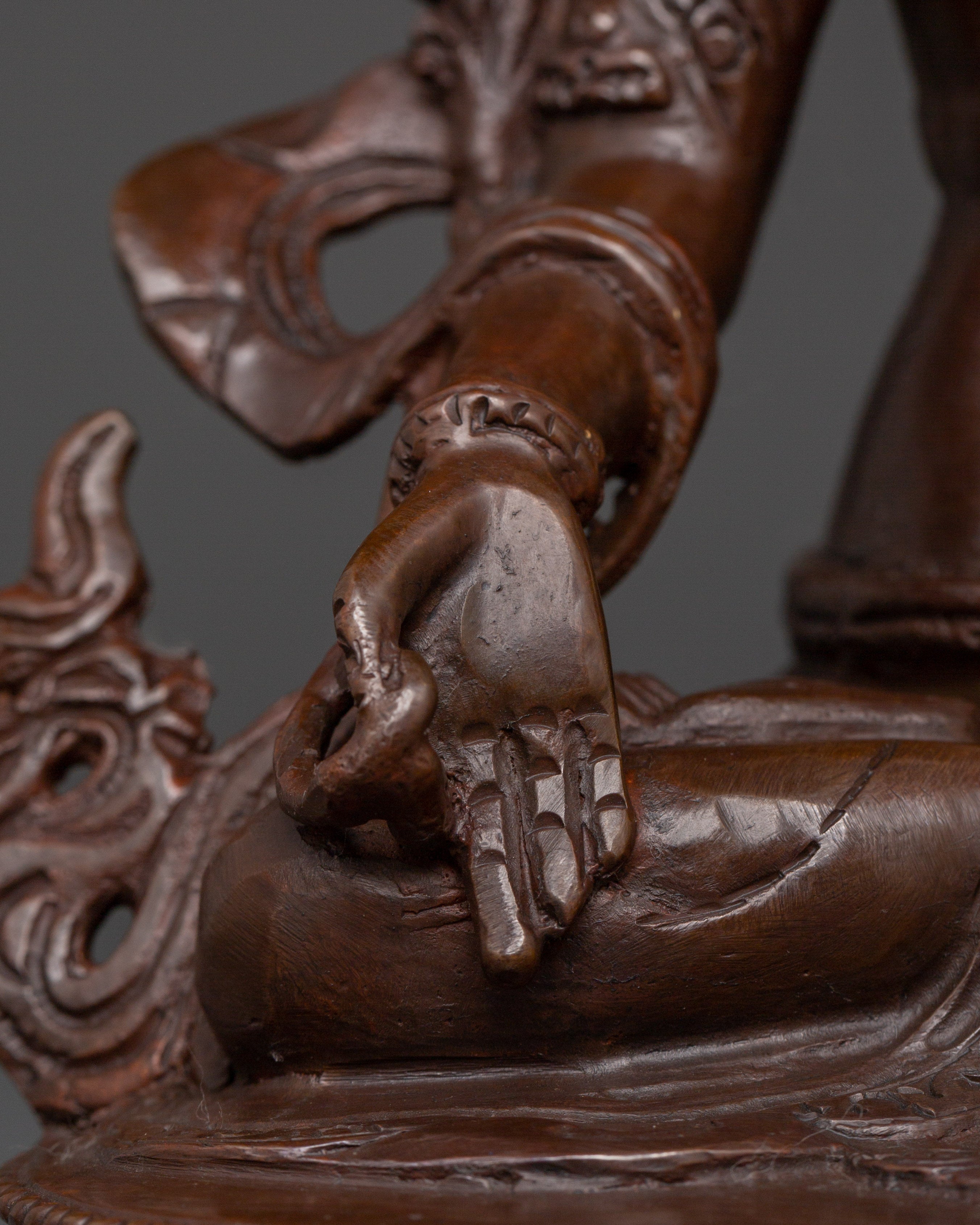Handmade Buddhist White Tara Sculpture | Copper Tibetan Deity Figurine