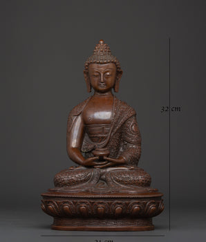 Tibetan Amitabha Buddha Figurine | Handcrafted Bronze Meditation Statue