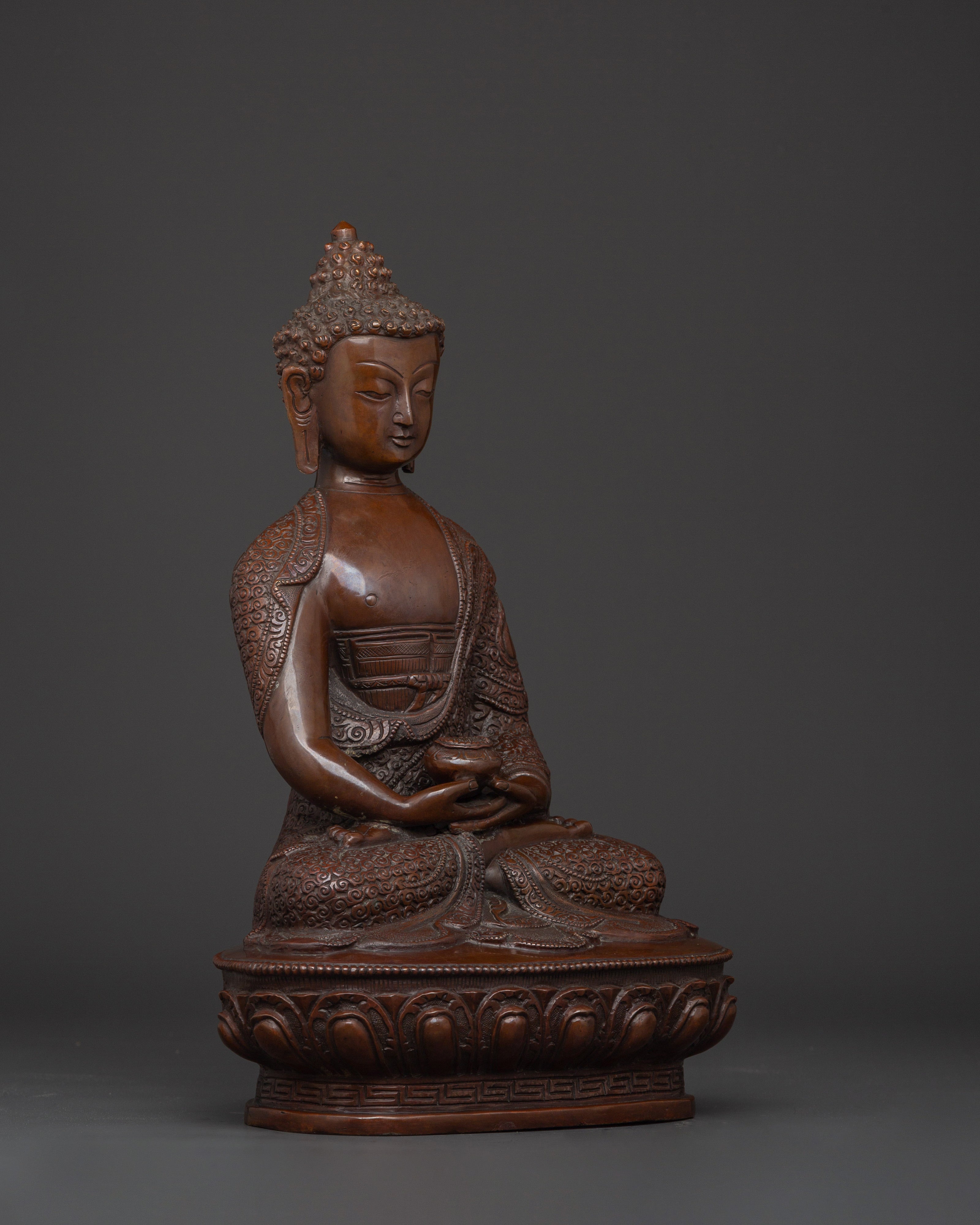 Tibetan Amitabha Buddha Figurine | Handcrafted Bronze Meditation Statue