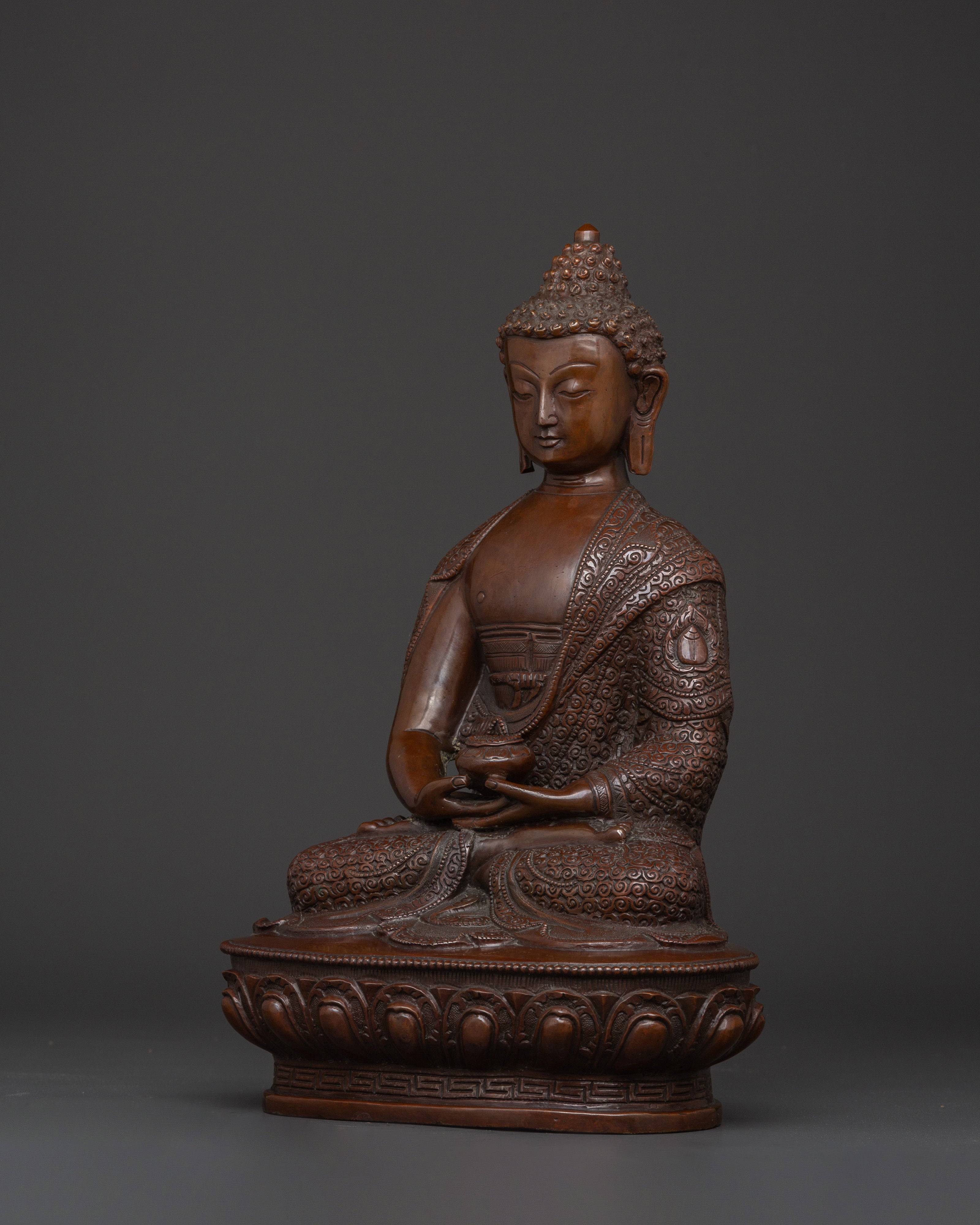 Tibetan Amitabha Buddha Figurine | Handcrafted Bronze Meditation Statue