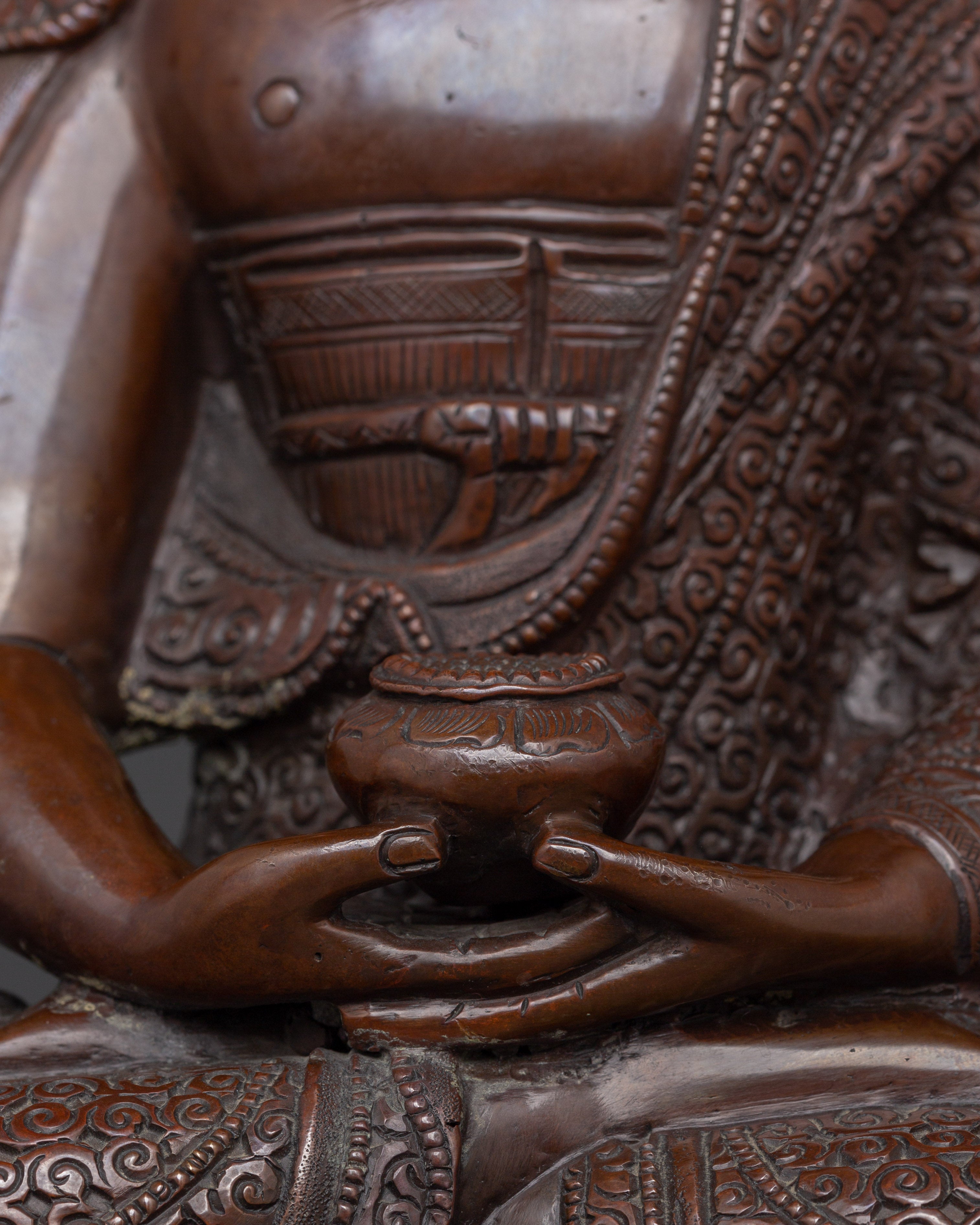 Tibetan Amitabha Buddha Figurine | Handcrafted Bronze Meditation Statue