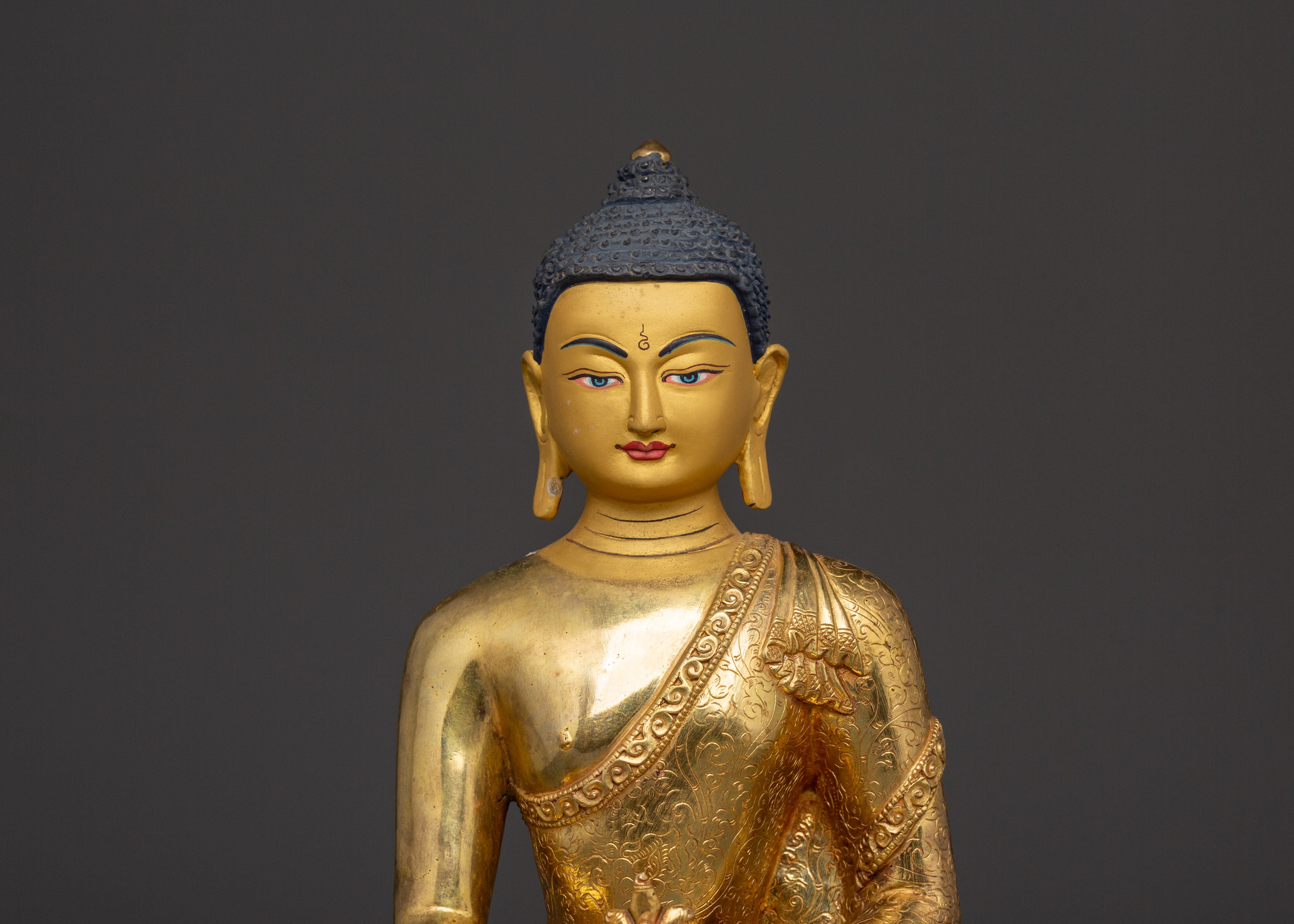 Medicine Buddha Tibetan Healing Deity Statue | Sacred Himalayan Artwork