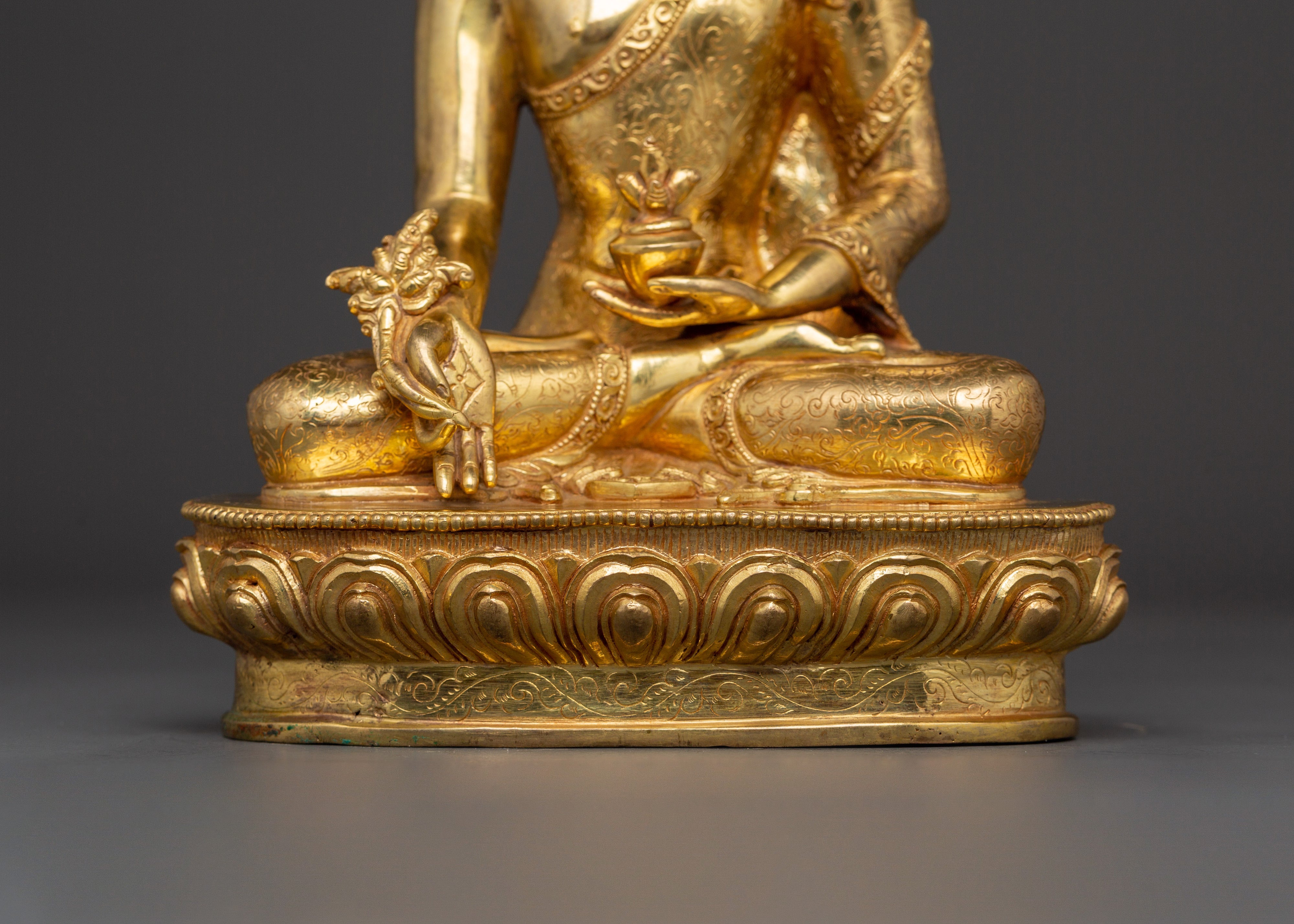 Medicine Buddha Tibetan Healing Deity Statue | Sacred Himalayan Artwork