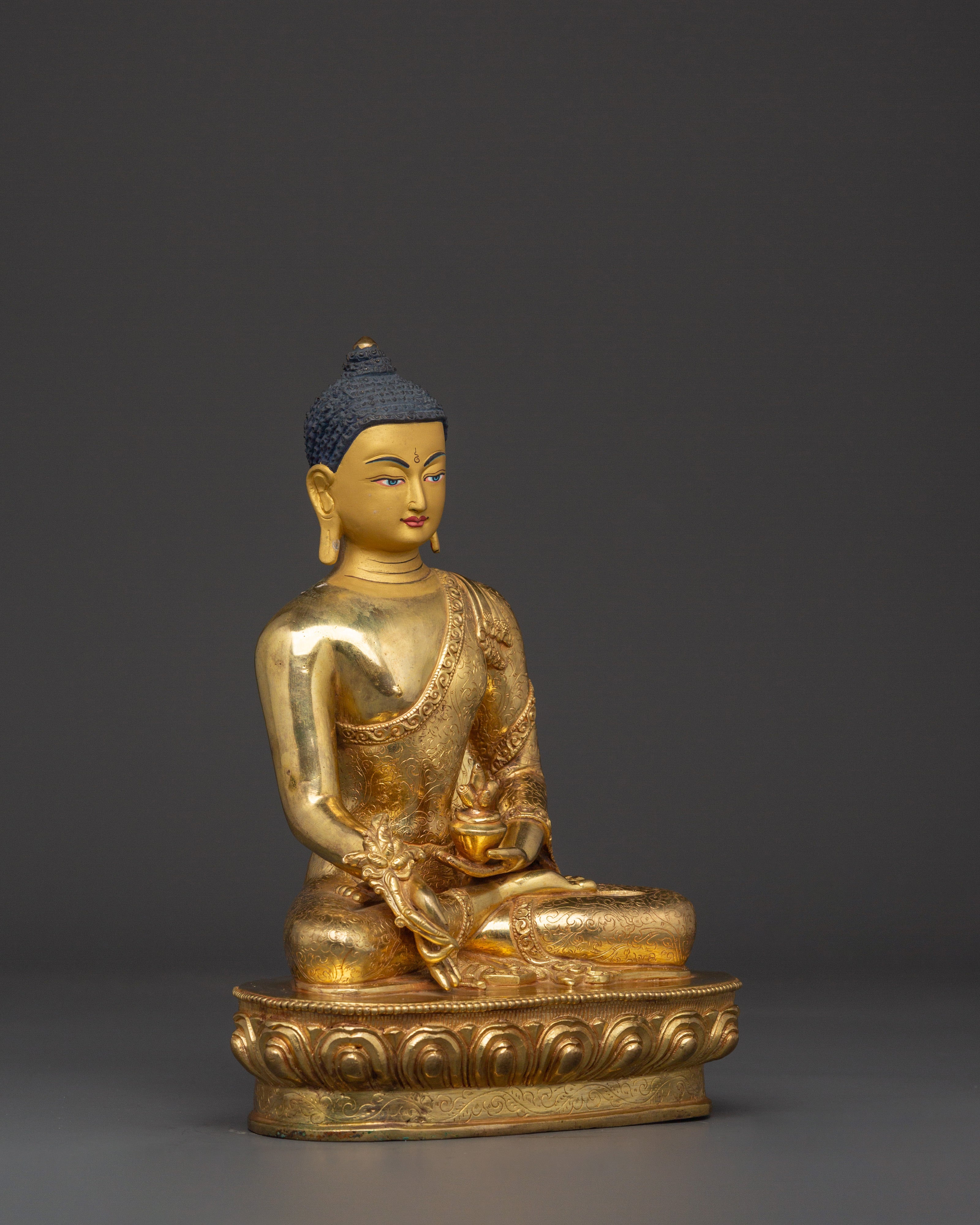 Medicine Buddha Tibetan Healing Deity Statue | Sacred Himalayan Artwork