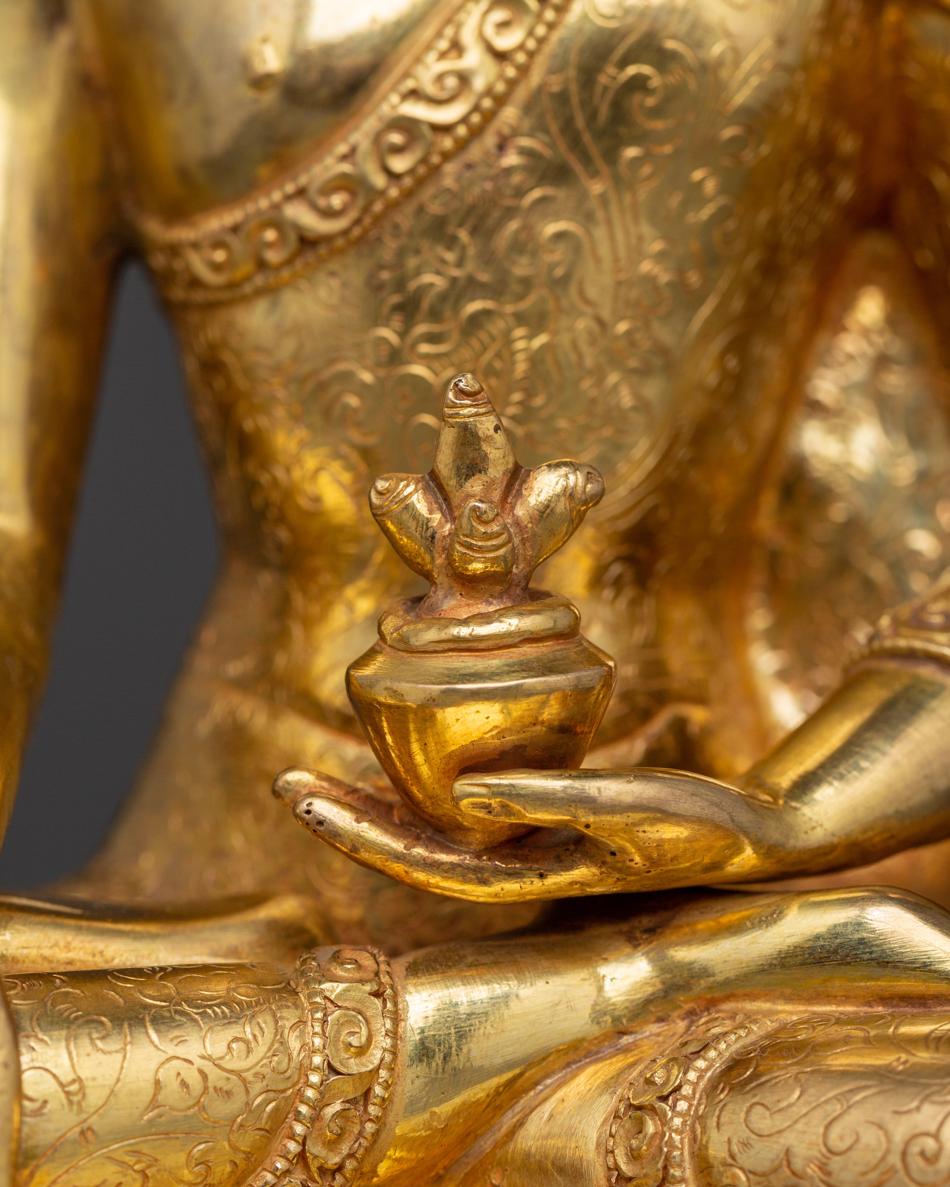 Medicine Buddha Tibetan Healing Deity Statue | Sacred Himalayan Artwork