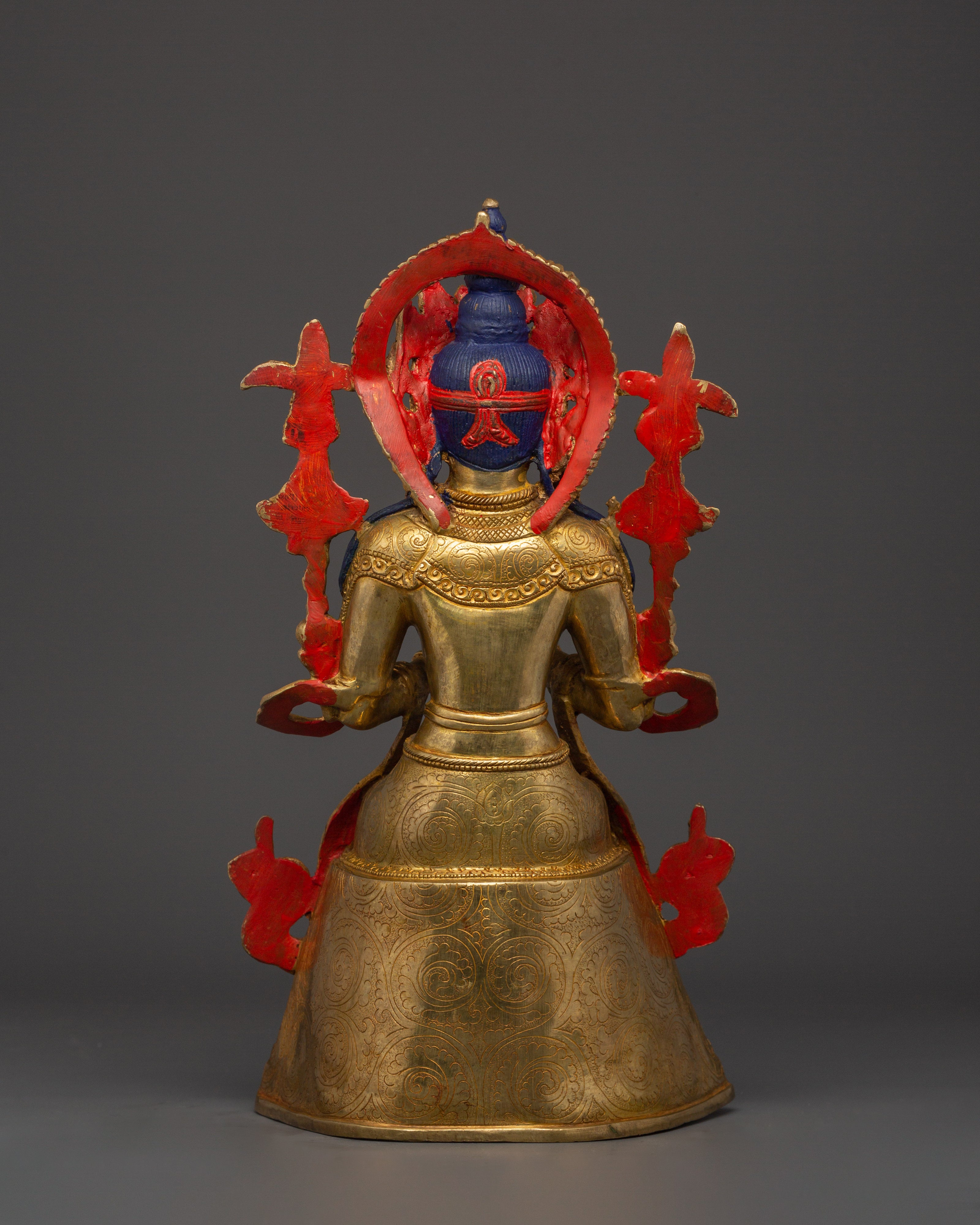 Maitreya Buddha Gold Plated Copper Statue | Tibetan Future Buddha Sculpture