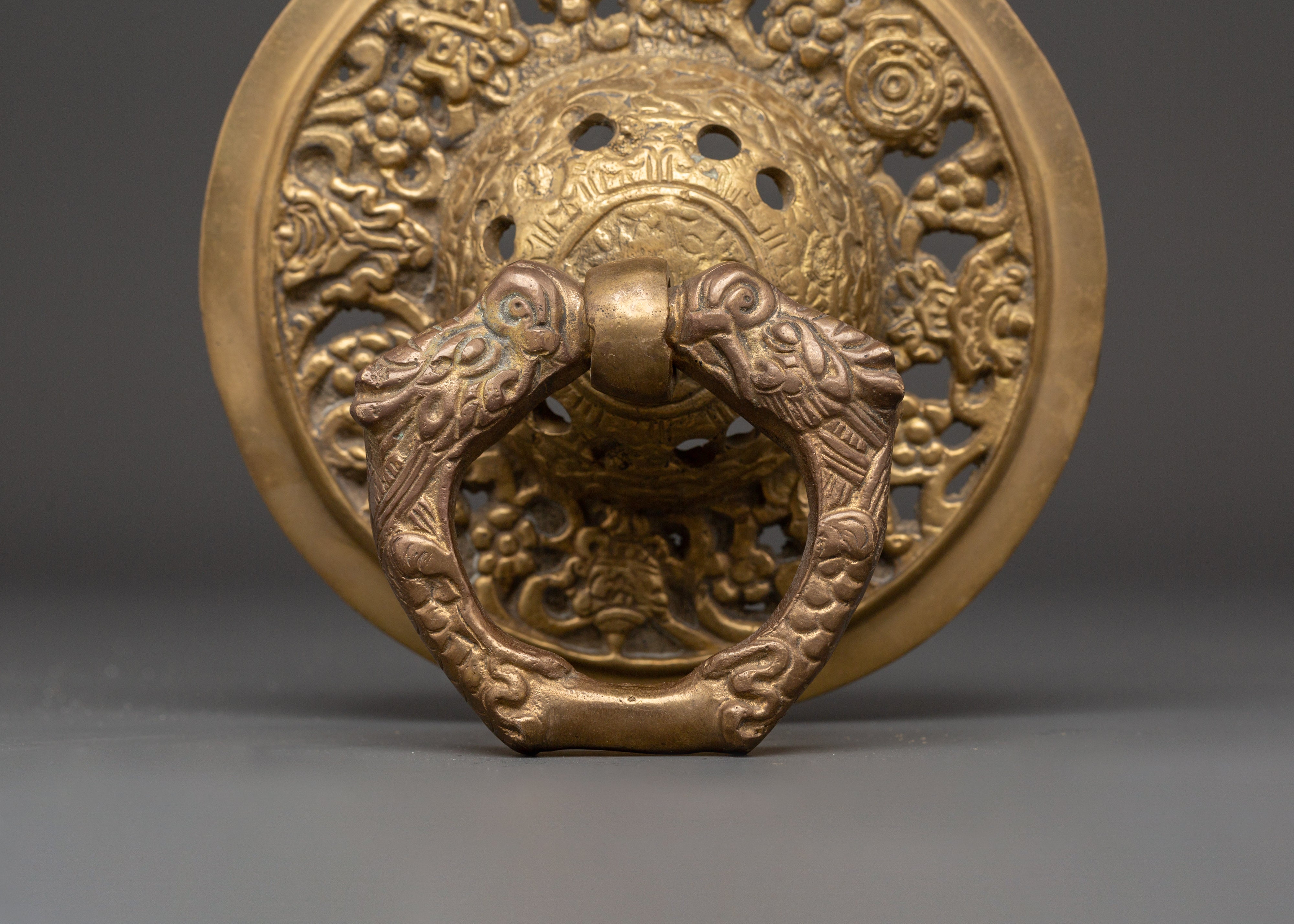 Handcrafted Brass Door Knocker Set | Entrance Door Decor