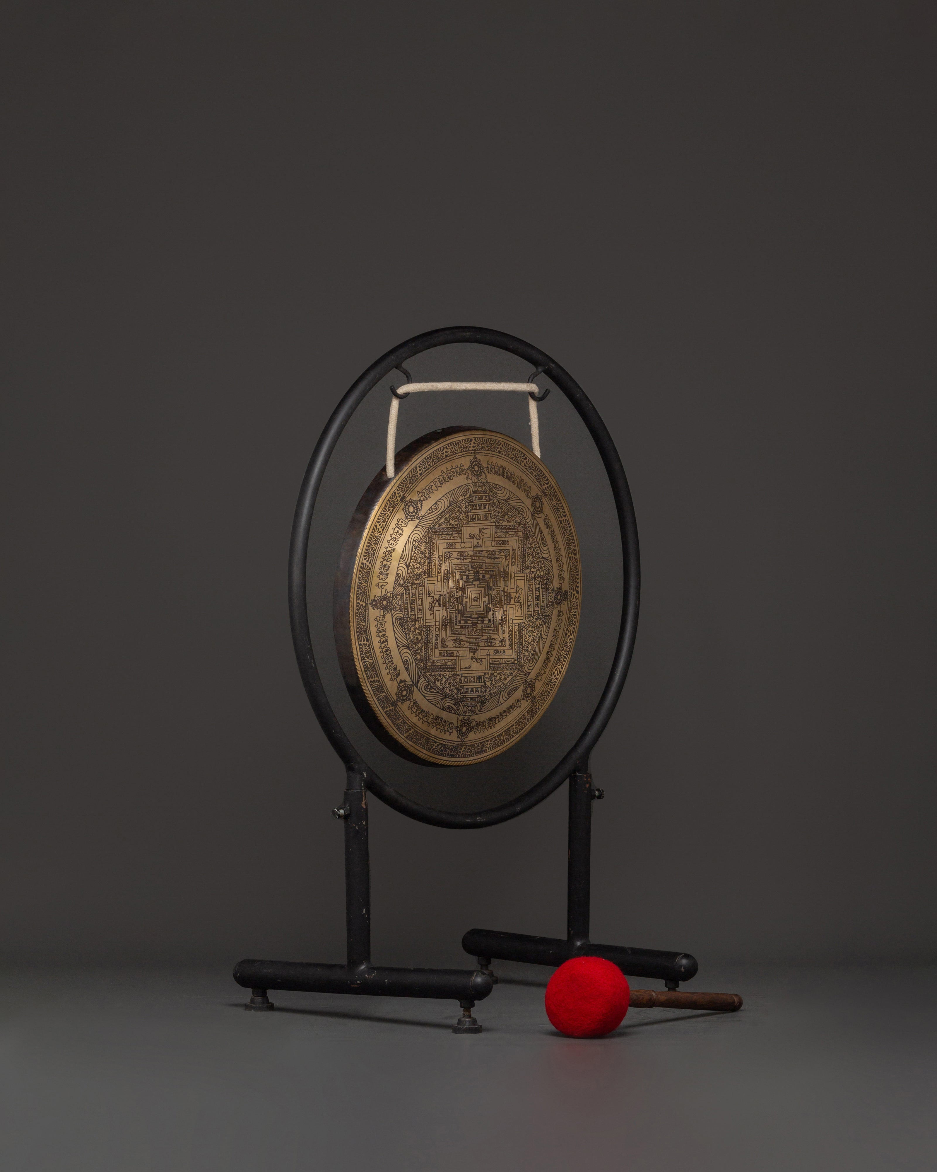 Elegant Handcrafted Brass Gong with Stand | Ideal for Meditation & Home Decor