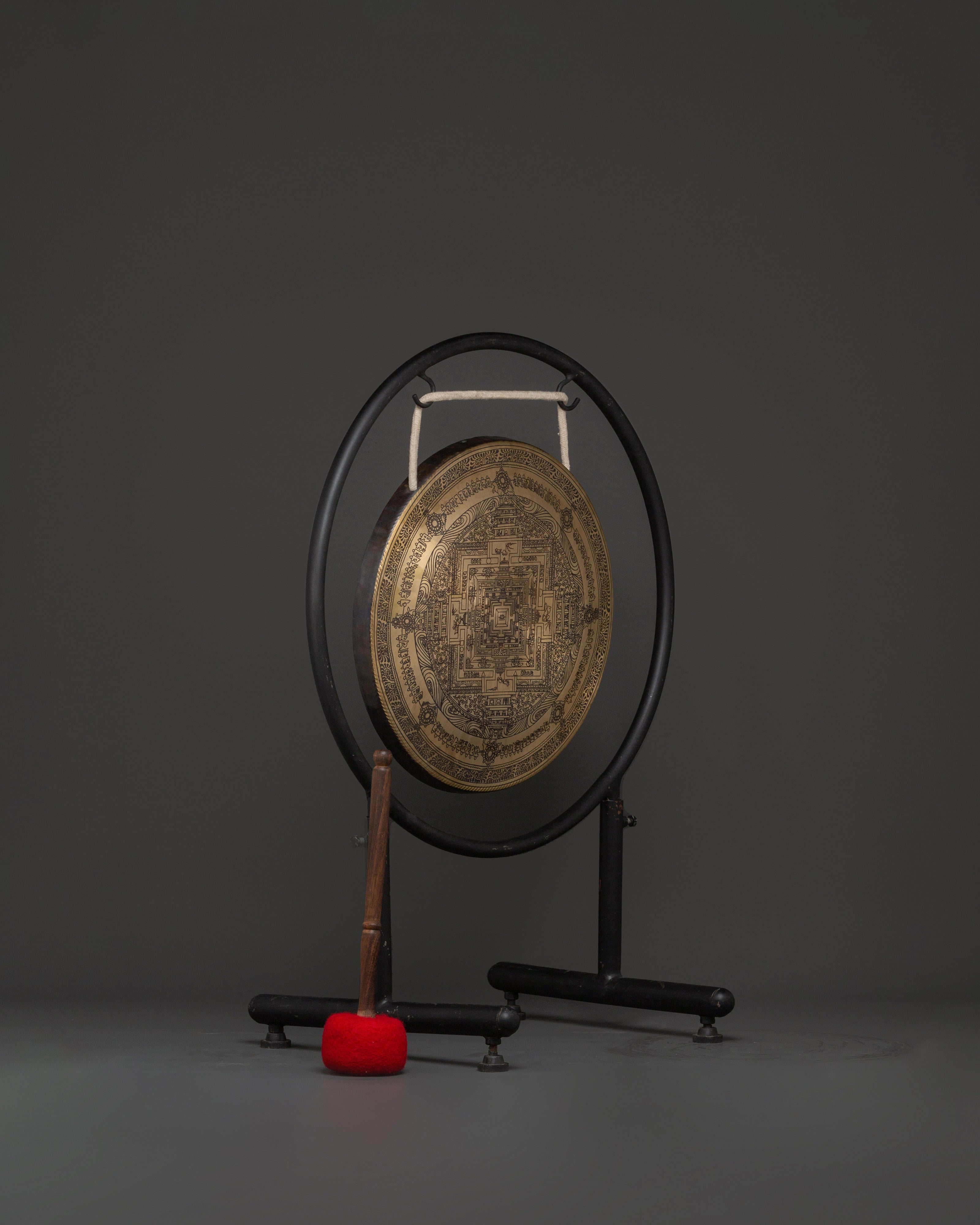 Elegant Handcrafted Brass Gong with Stand | Ideal for Meditation & Home Decor
