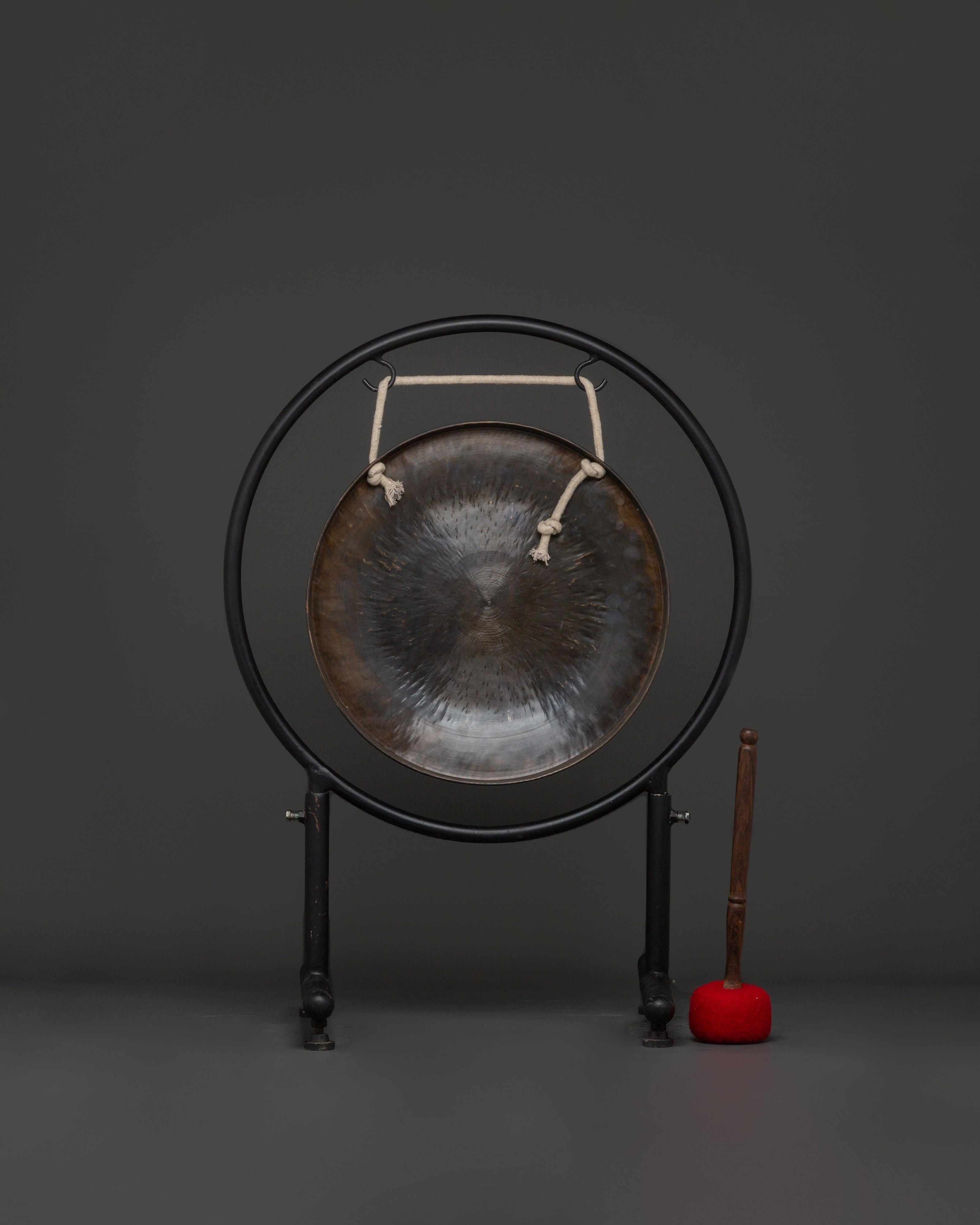 Elegant Handcrafted Brass Gong with Stand | Ideal for Meditation & Home Decor