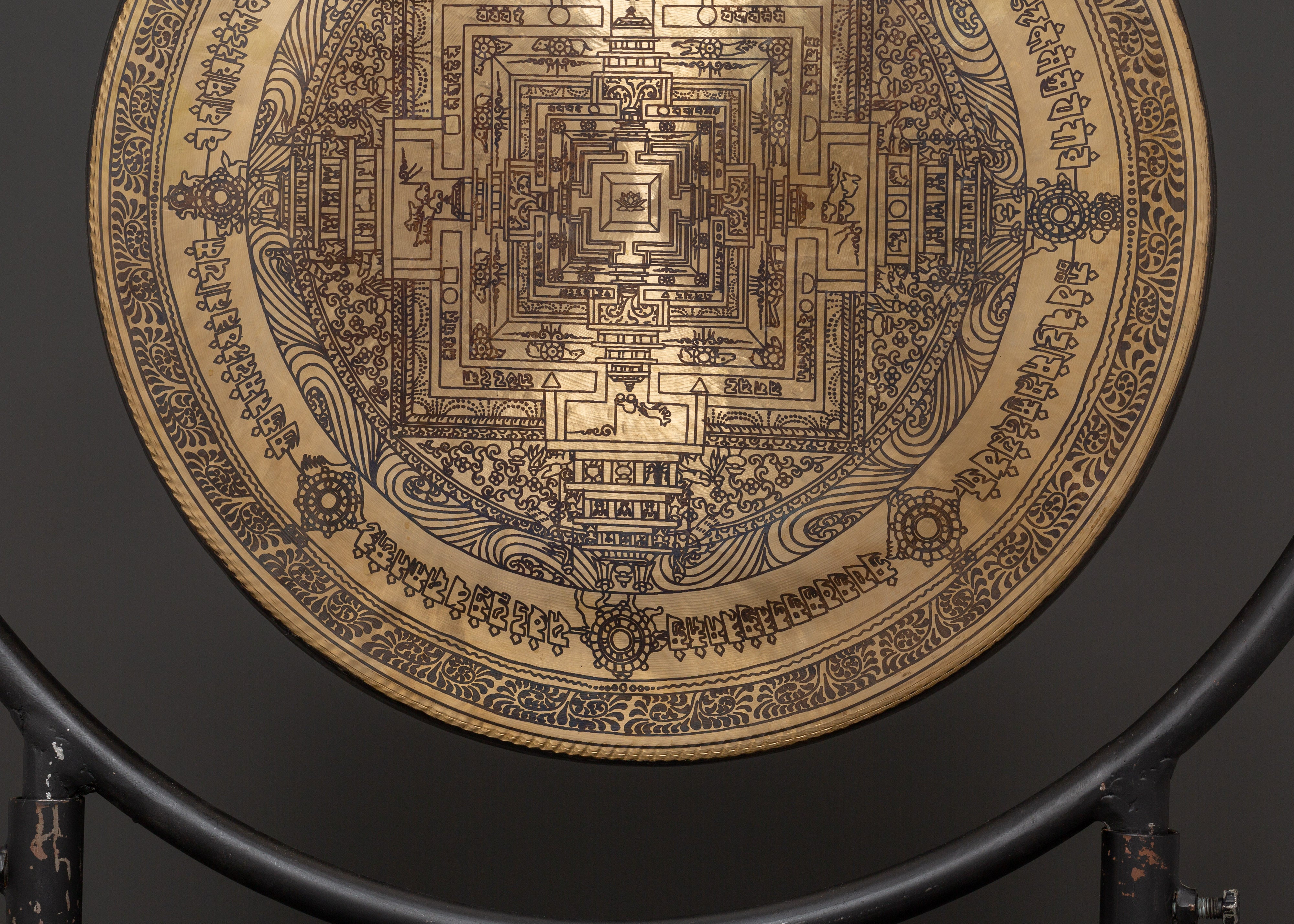 Elegant Handcrafted Brass Gong with Stand | Ideal for Meditation & Home Decor