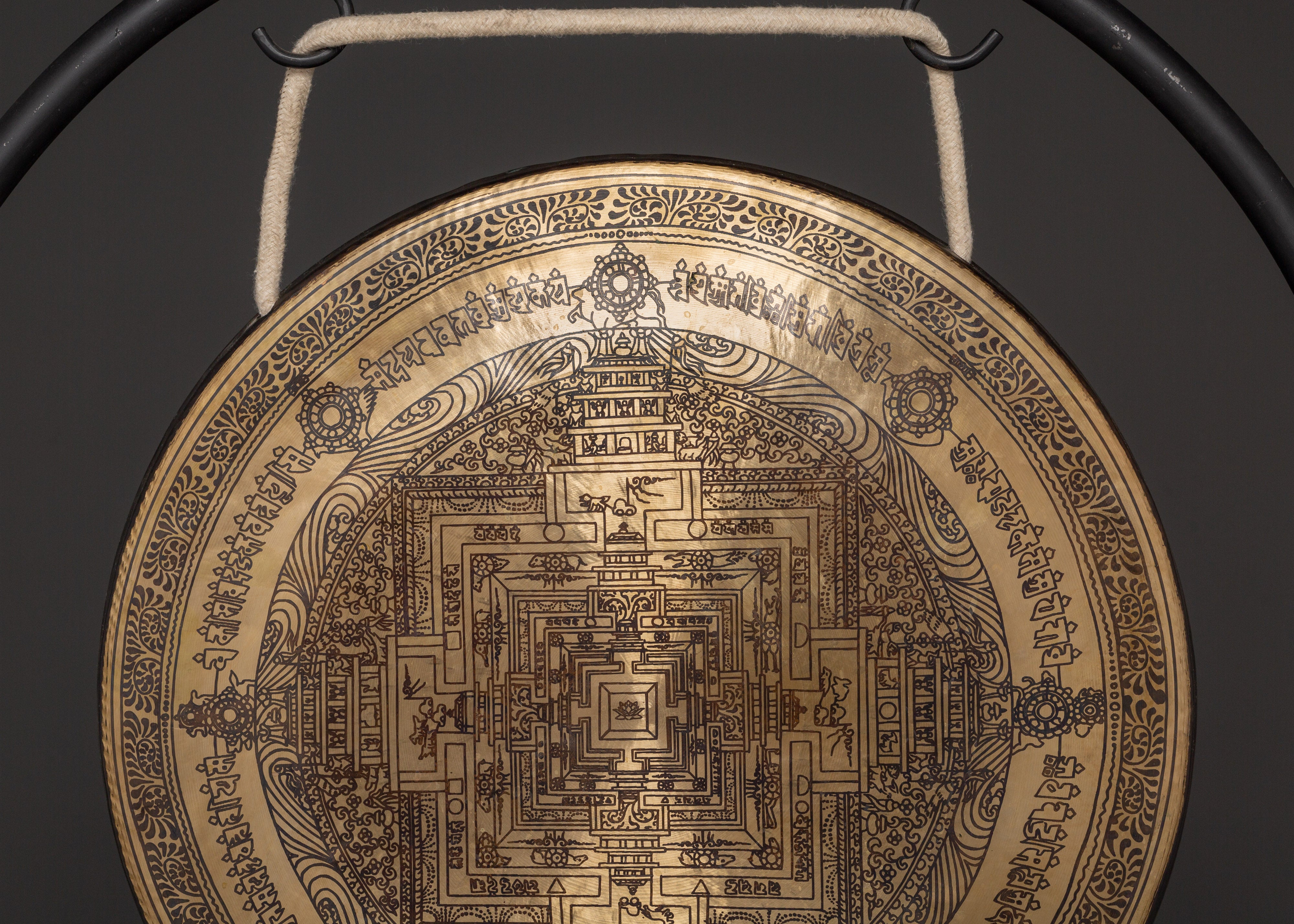Elegant Handcrafted Brass Gong with Stand | Ideal for Meditation & Home Decor