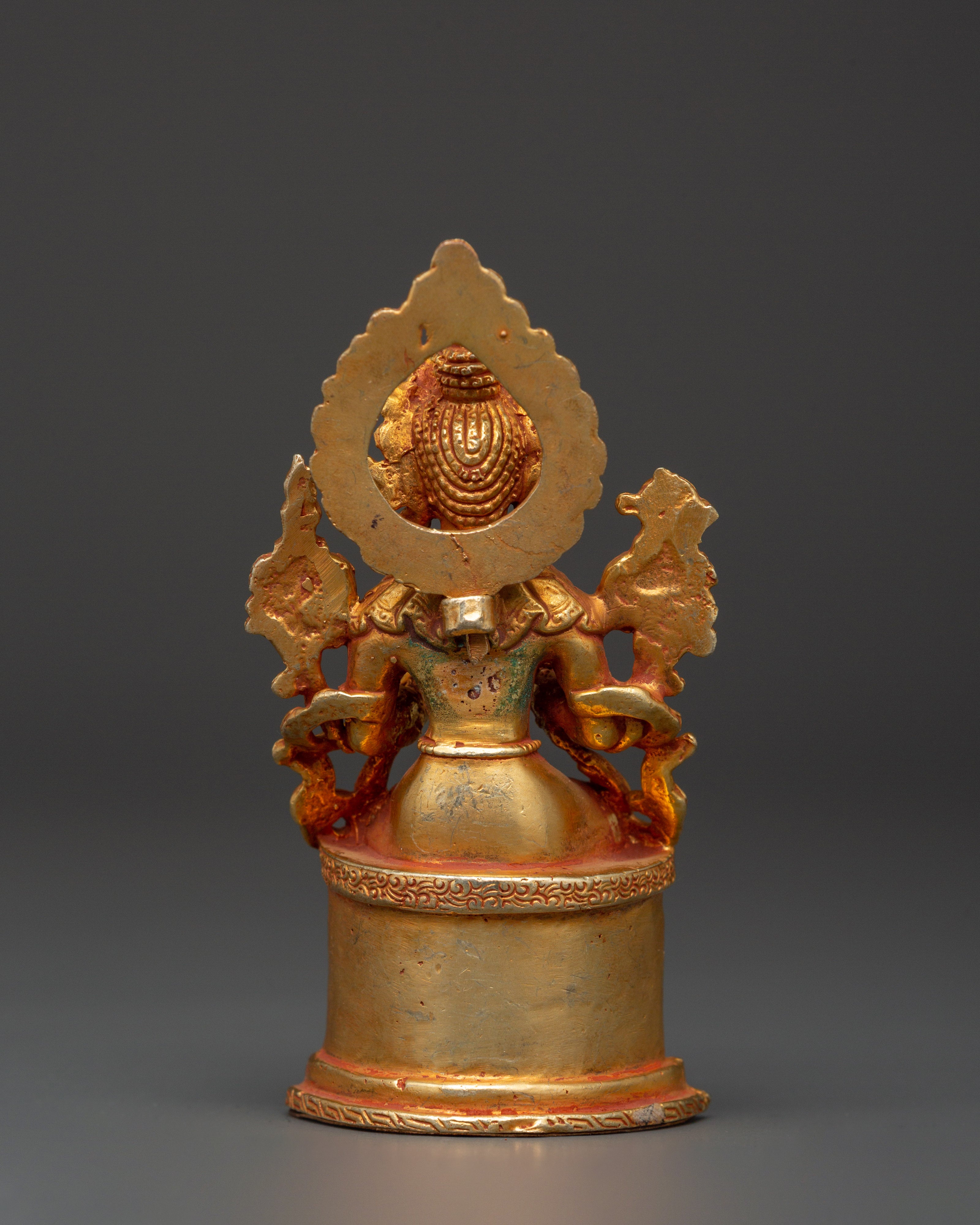 Tibetan Maitreya Buddha Figure | Gold-Plated Seated Statue