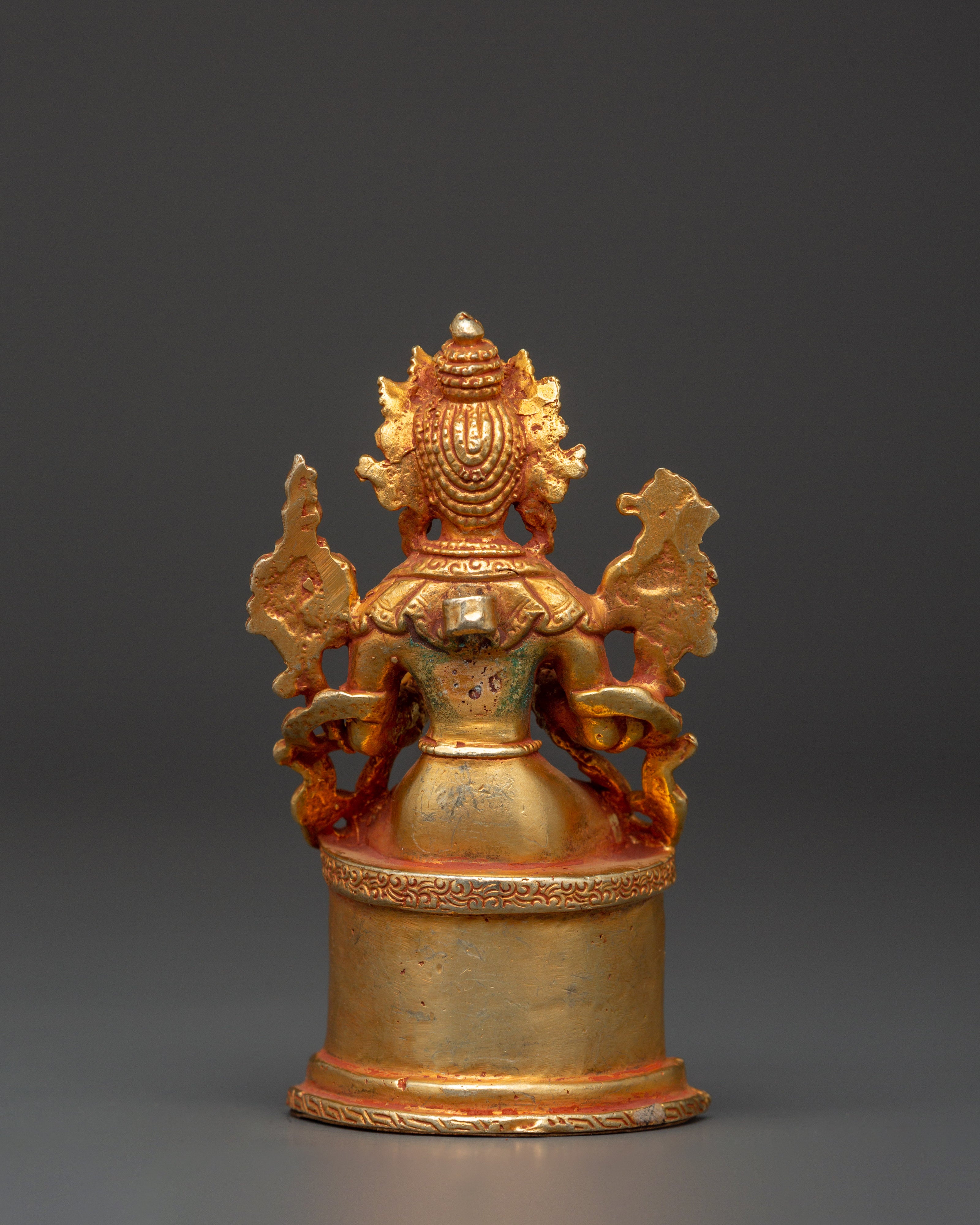 Tibetan Maitreya Buddha Figure | Gold-Plated Seated Statue