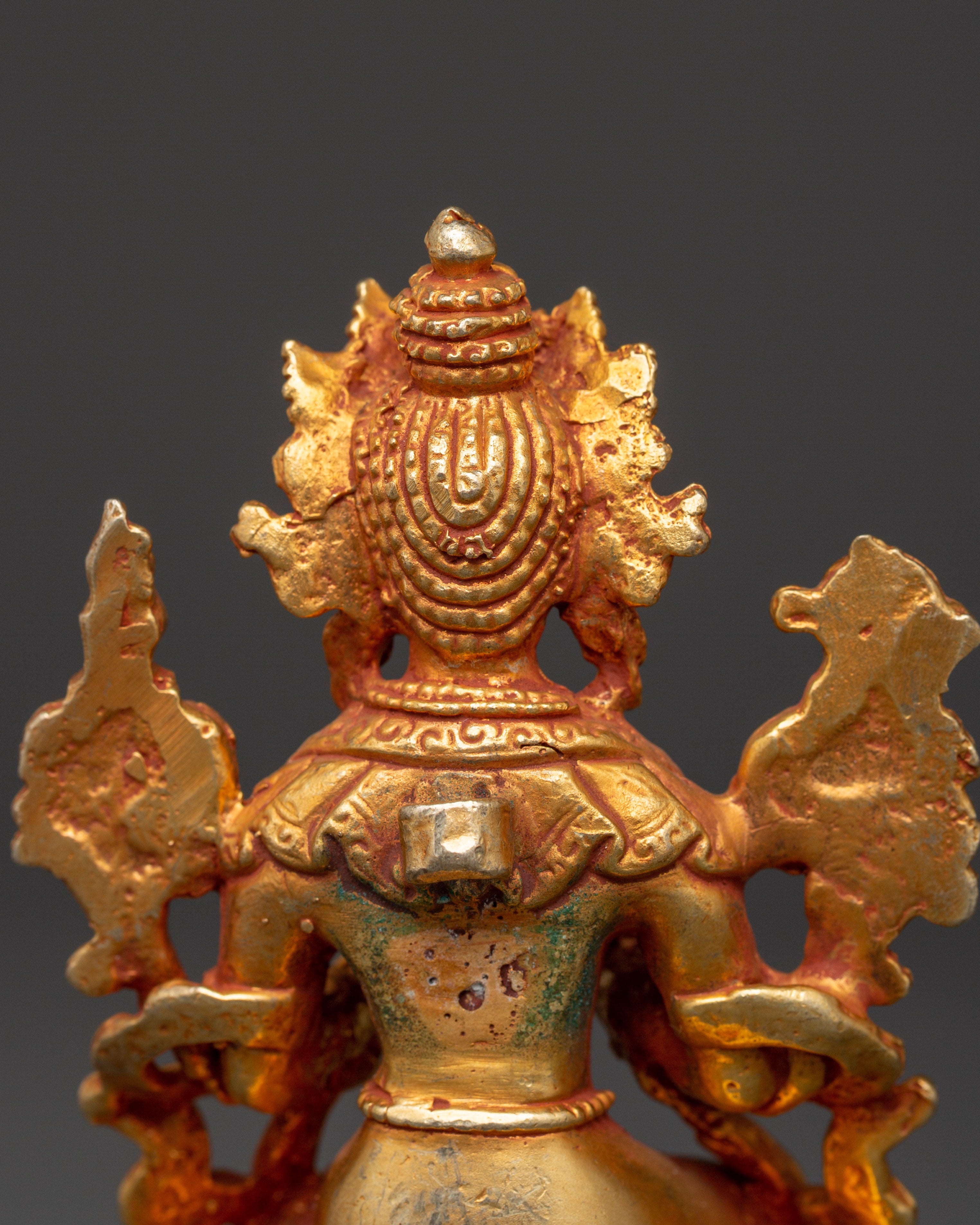Tibetan Maitreya Buddha Figure | Gold-Plated Seated Statue