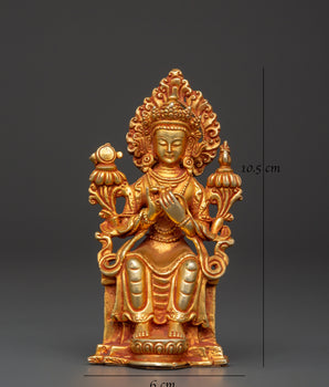Tibetan Maitreya Buddha Figure | Gold-Plated Seated Statue