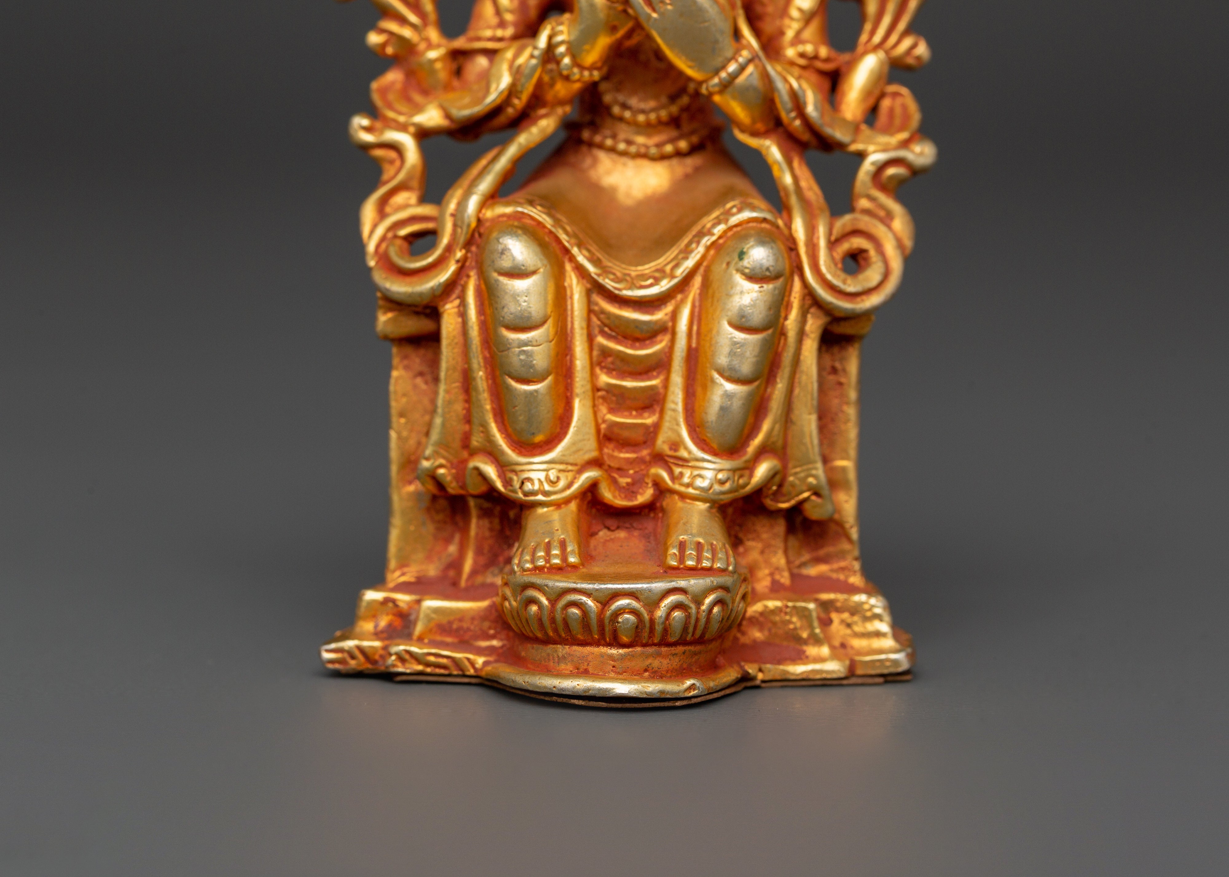 Tibetan Maitreya Buddha Figure | Gold-Plated Seated Statue