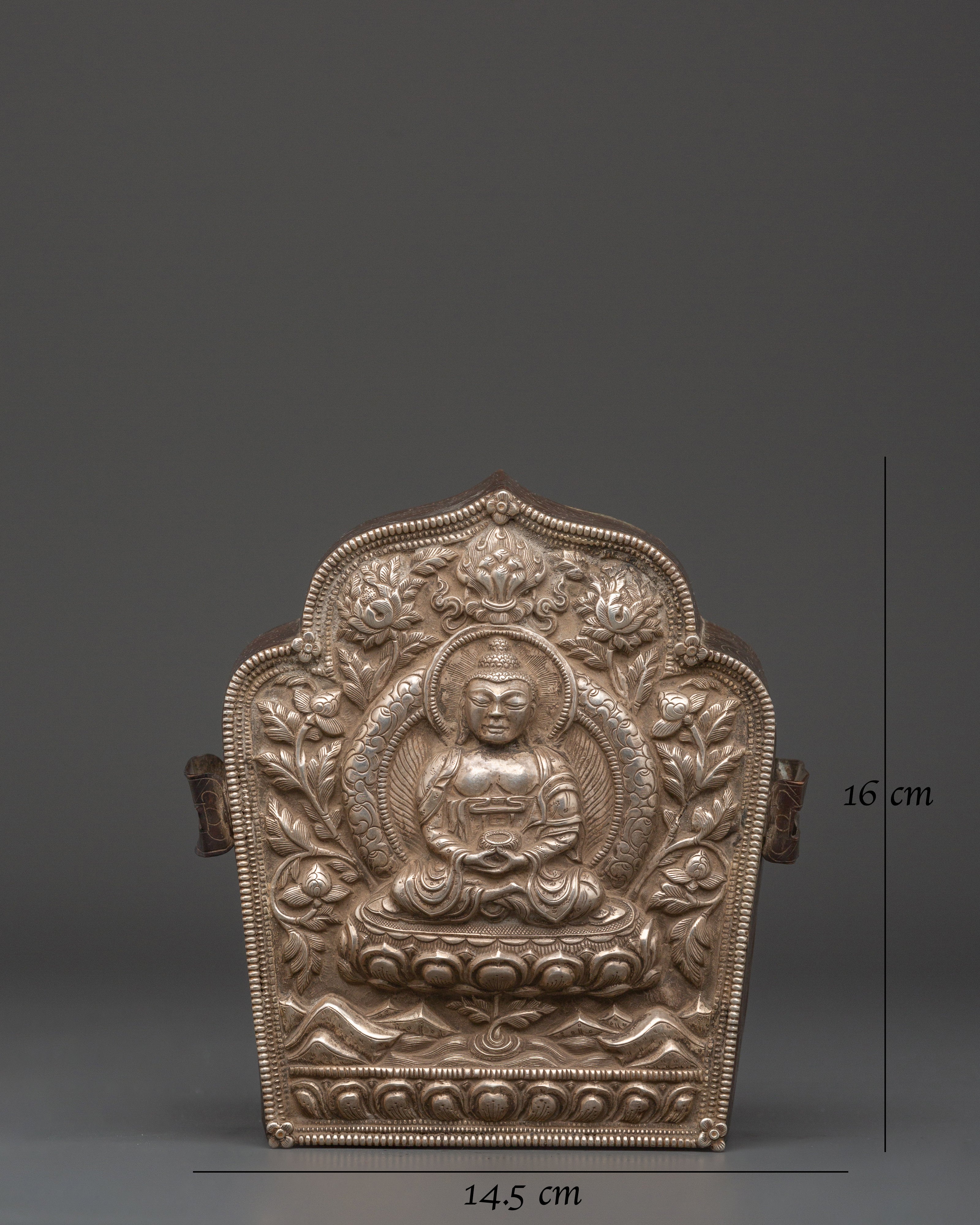Sacred Tibetan Silver Ghau Box | Handcrafted Buddha Amulet