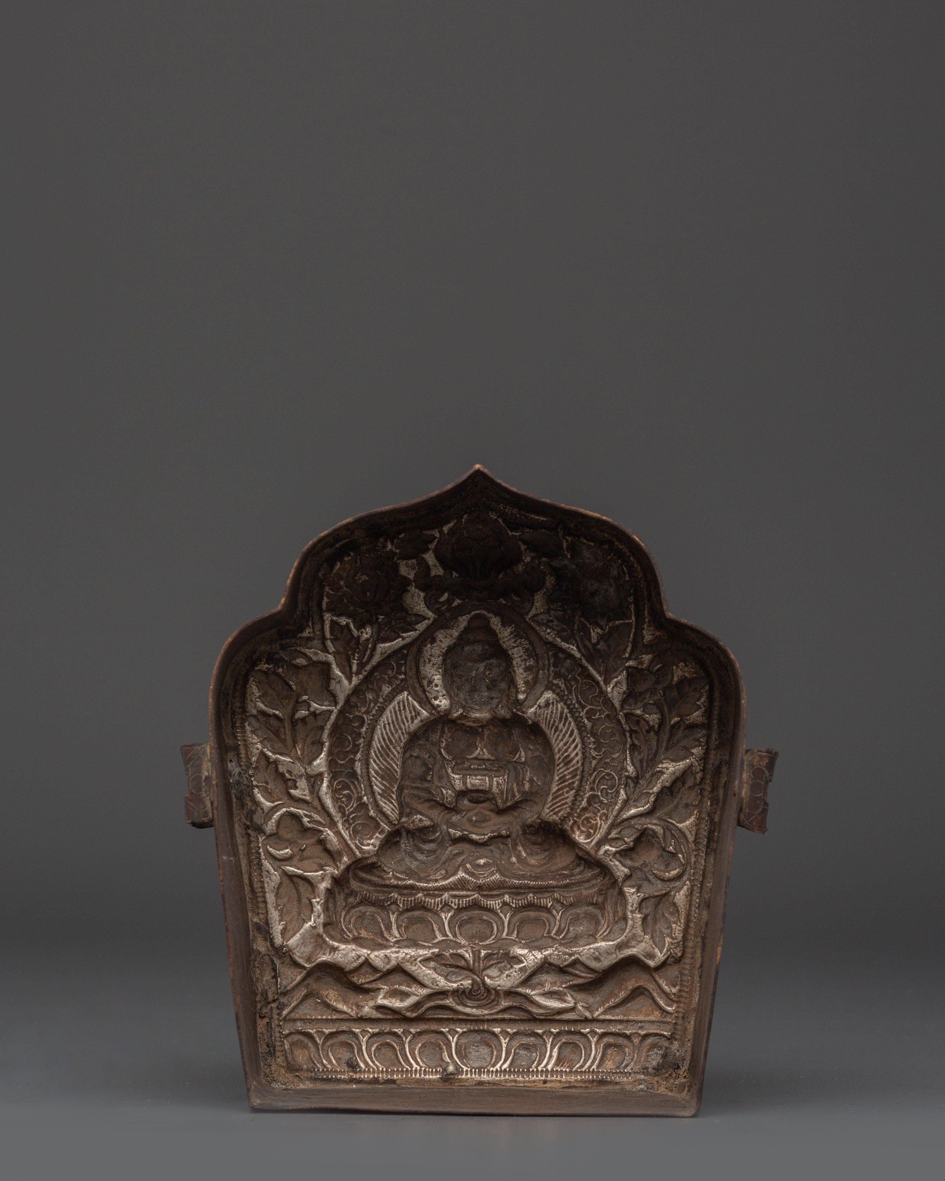 Sacred Tibetan Silver Ghau Box | Handcrafted Buddha Amulet