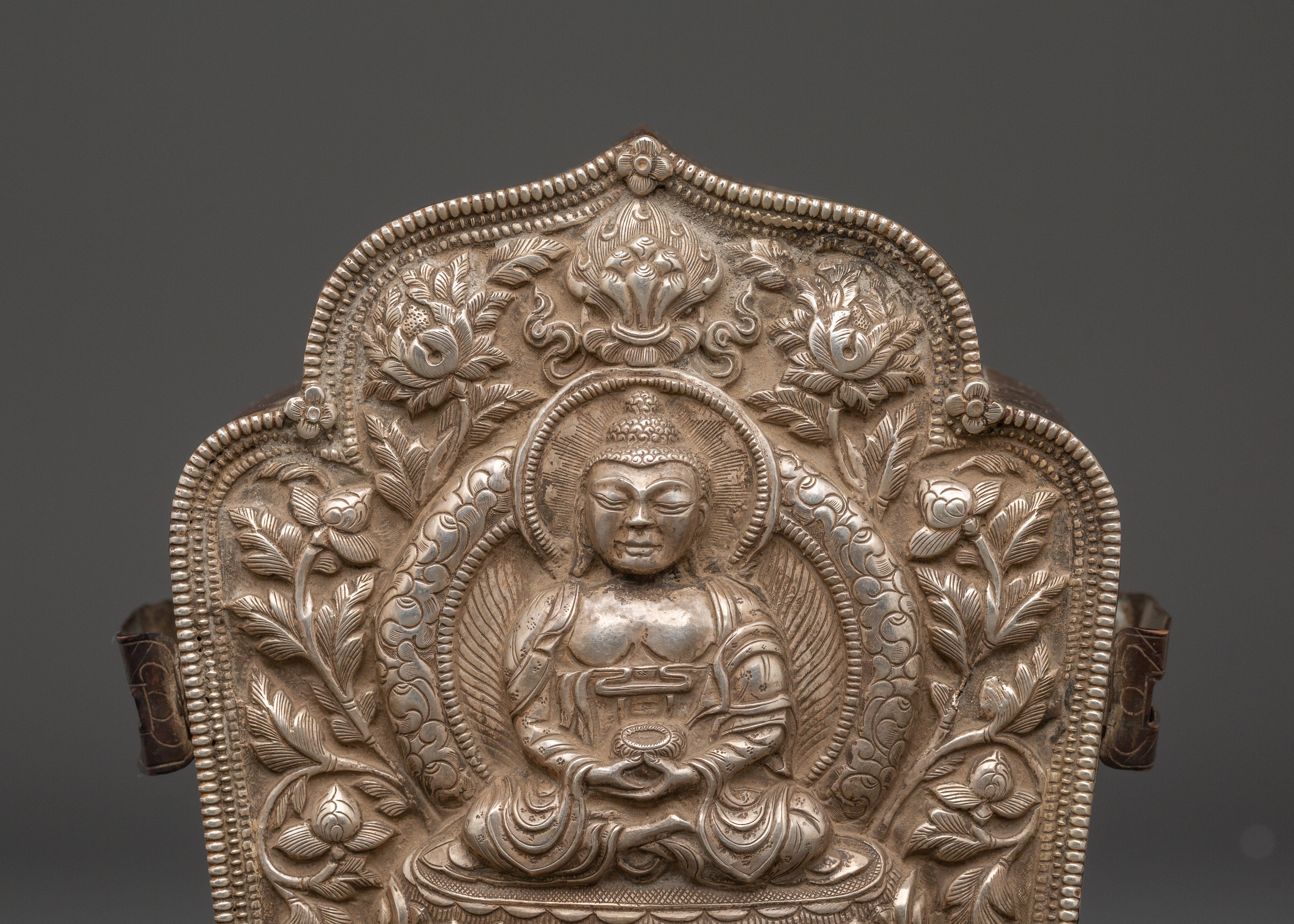 Sacred Tibetan Silver Ghau Box | Handcrafted Buddha Amulet