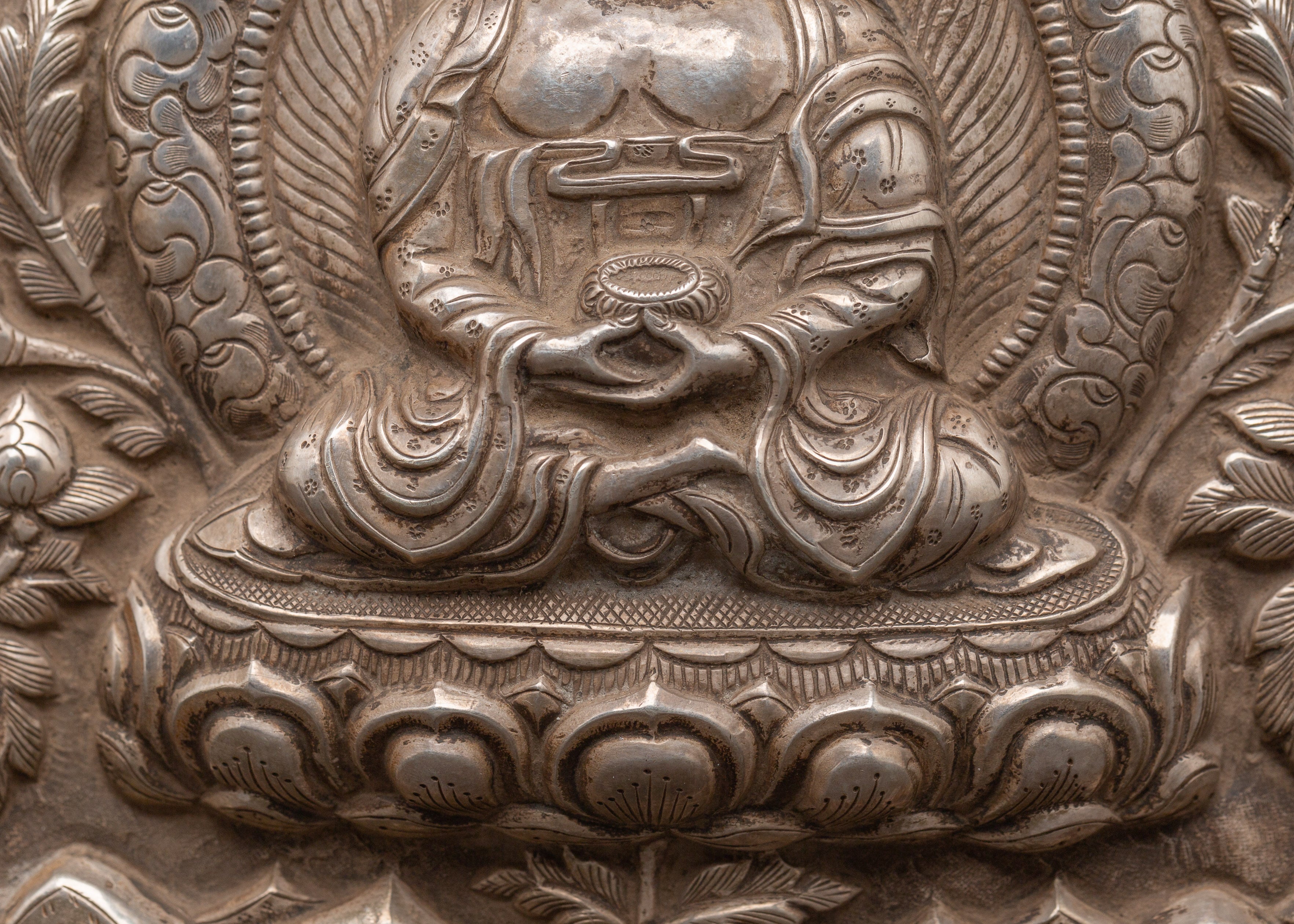 Sacred Tibetan Silver Ghau Box | Handcrafted Buddha Amulet