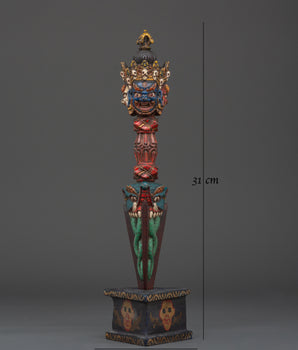 Tibetan Wooden Phurba | Sacred Tantric Artifact