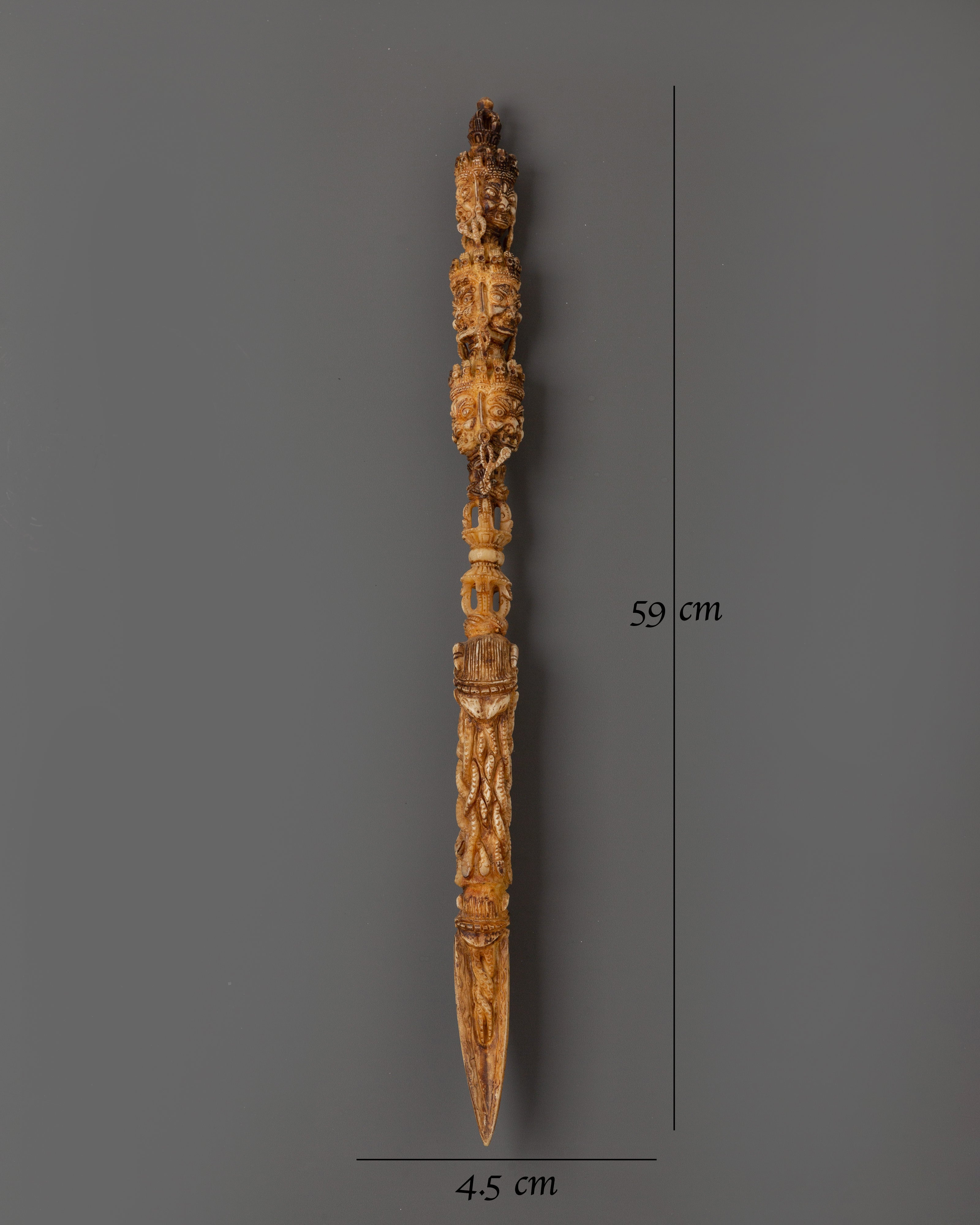 Hand-Carved Tibetan Phurba Dagger | Meditation Artifact