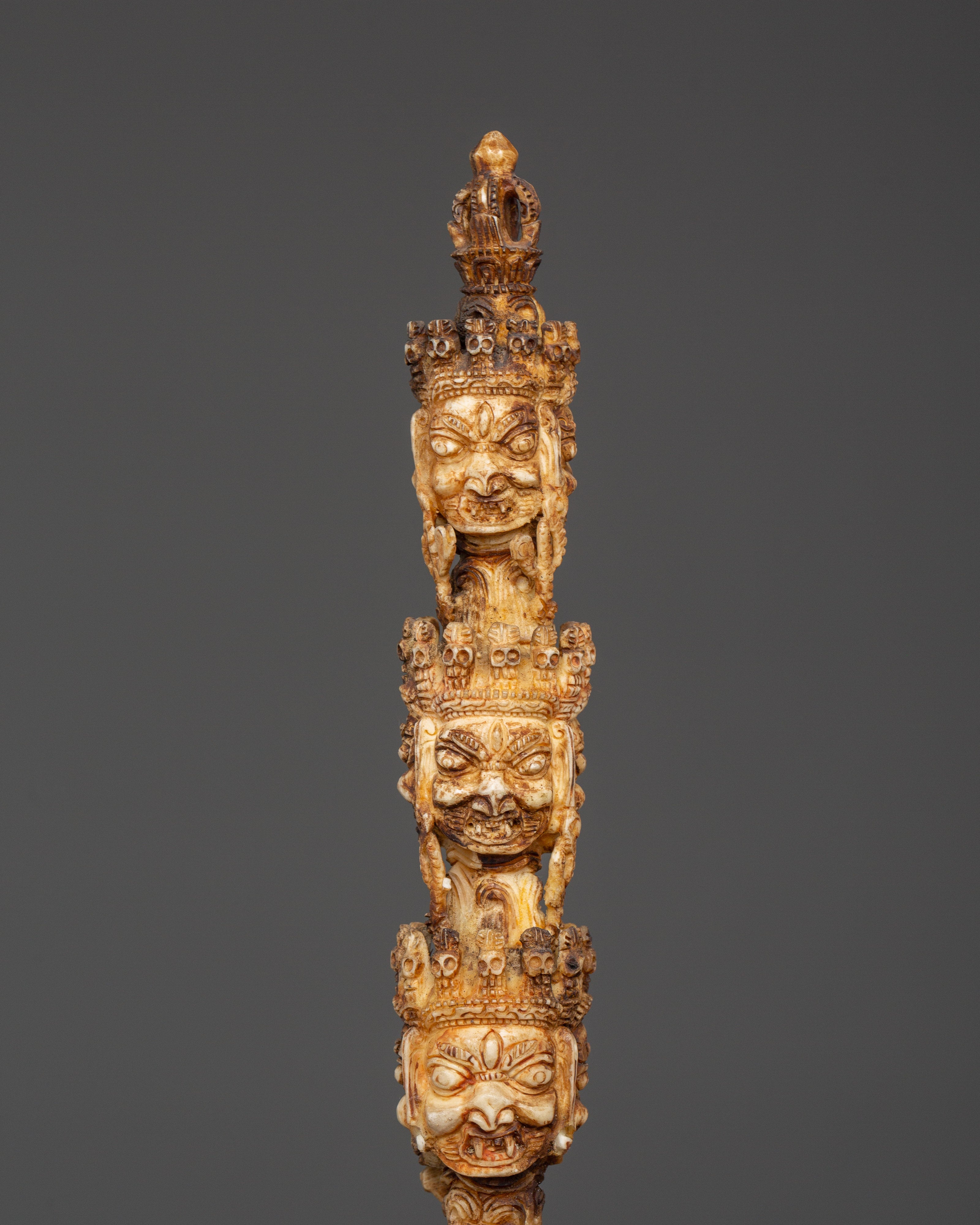 Hand-Carved Tibetan Phurba Dagger | Meditation Artifact
