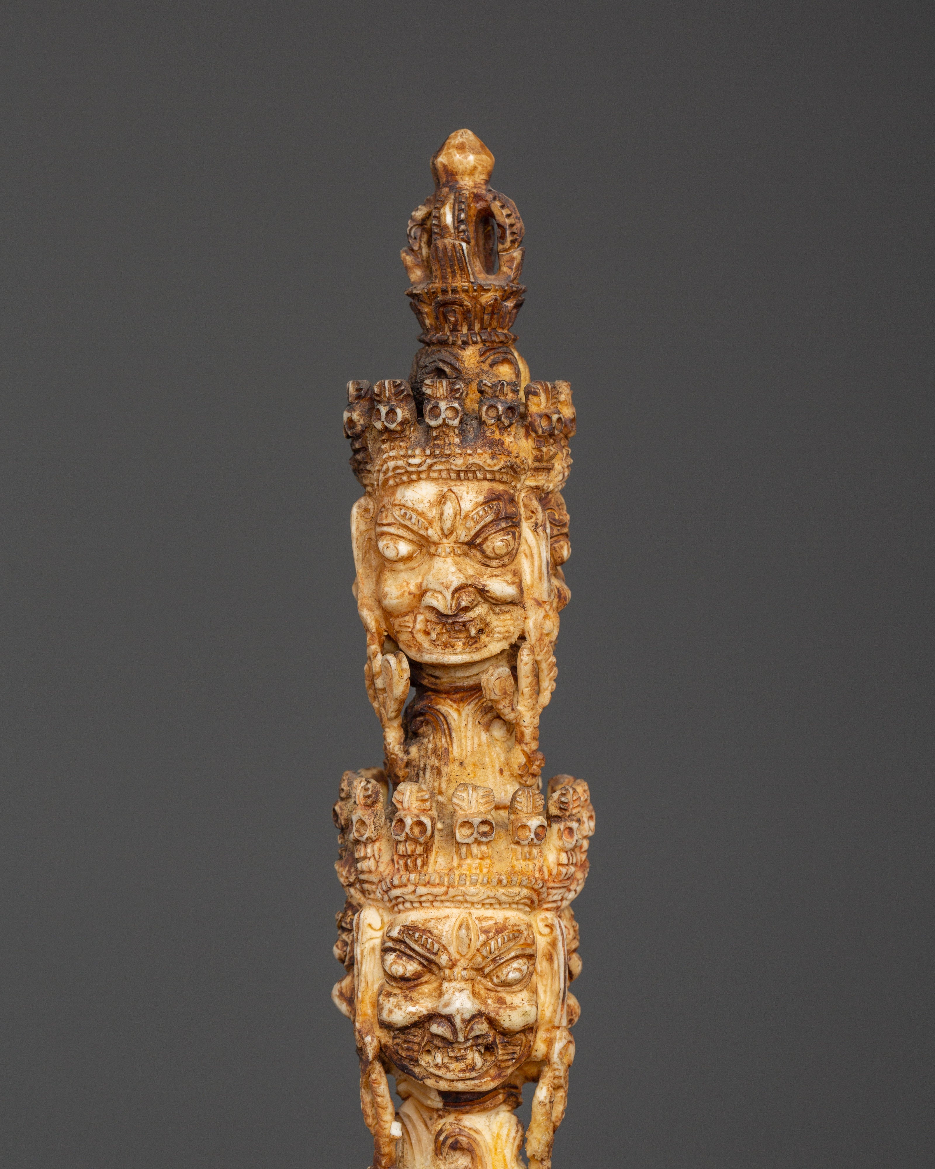 Hand-Carved Tibetan Phurba Dagger | Meditation Artifact